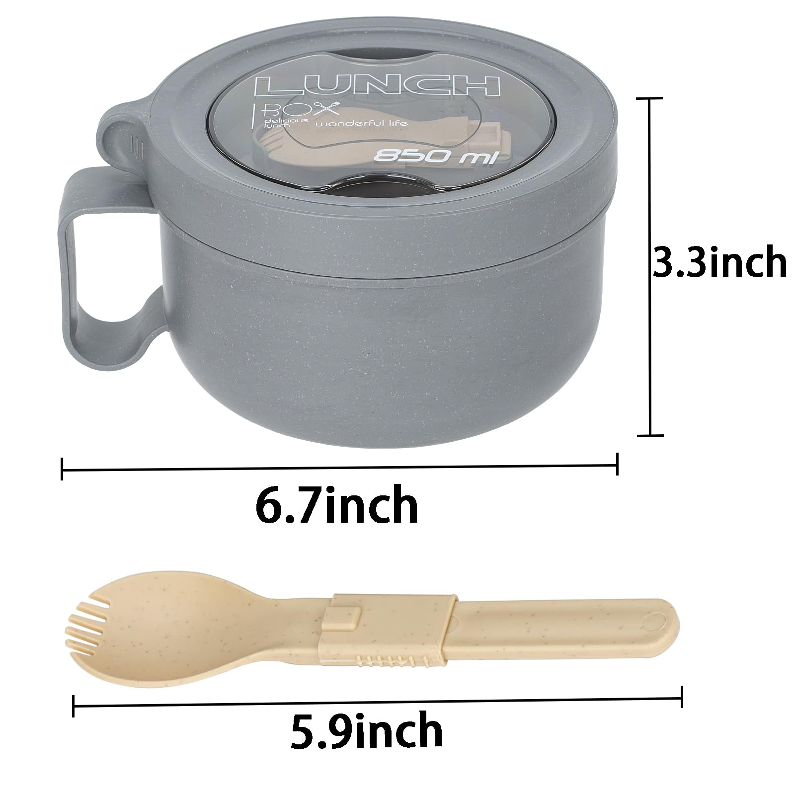 2 Pack Microwave Safe Soup Bowls with Lids & Handles - BPA Free Ramen Noodle Bowls for Instant Noodles, Oatmeal, Gumbo & Salad - Perfect for Office Lunch, Dorm Meals & Quick Home Cooking