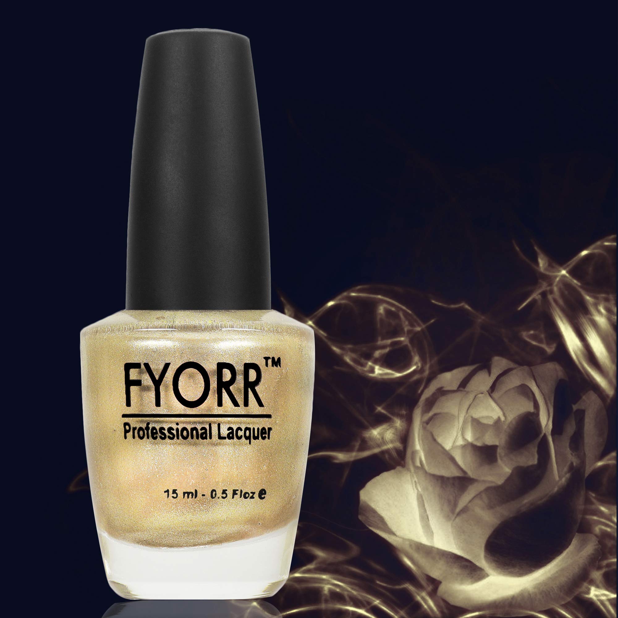 FYORR 15ML Quick Dry Nail Polish - Long Lasting, Smooth Finish, Gold Rush Shimmer - Perfect for Manicures, Pedicures, and Nail Art Designs