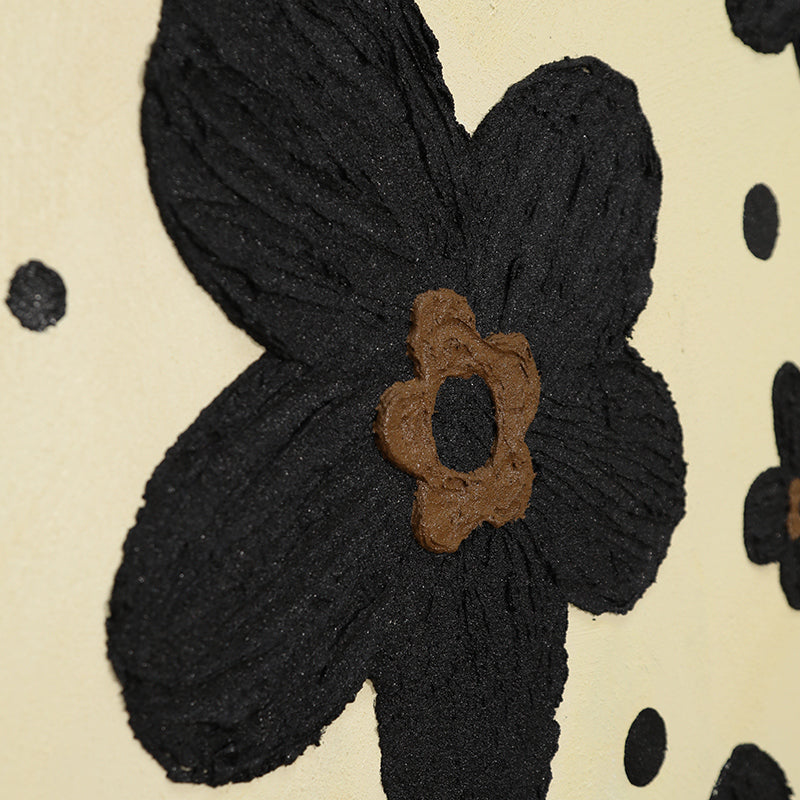 Chocolate Flower Mixed Media Art - Acrylic on Canvas Modern Original Painting - Home & Office Wall Decor for Living Room, Bedroom, or Gift