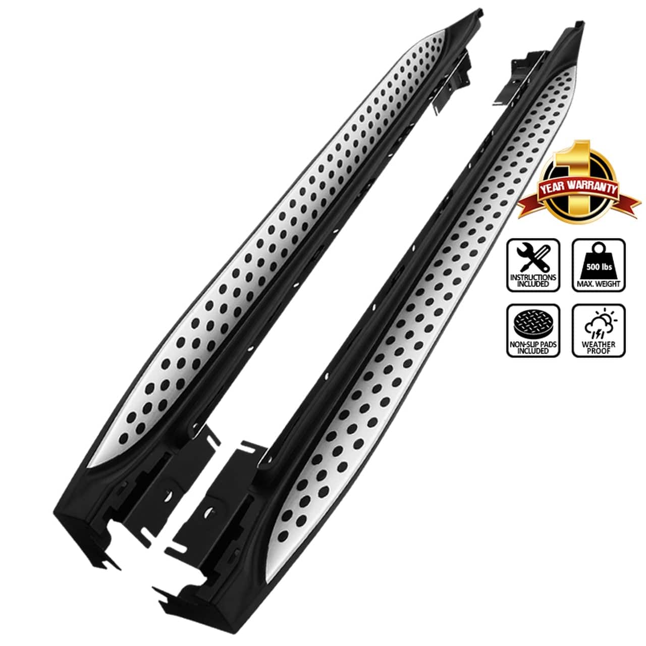 2006-2011 Mercedes Benz W164 ML Class Aluminum Running Boards - Heavy Duty Side Step Bars for Off-Road & Daily Use - Easy Installation Truck Accessories