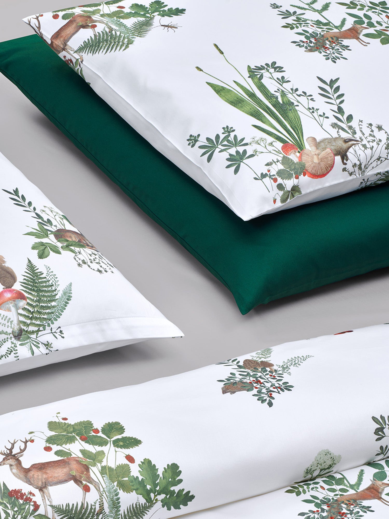Premium 100% Cotton Forest Print Pillowcase Set - Soft & Breathable Bedding for Home, Hotel, or Travel - Standard Size 20x26 Inches
