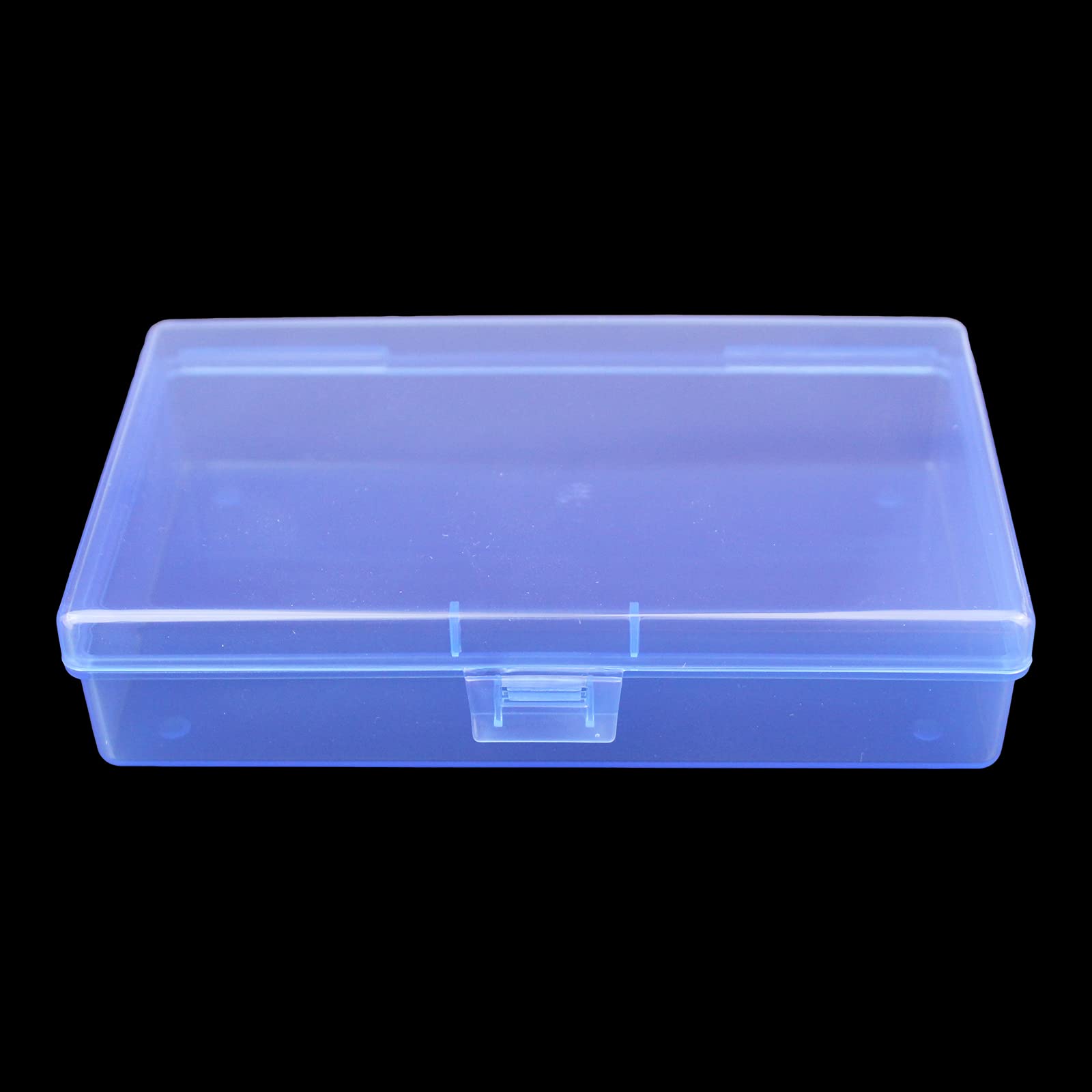 8-Piece Mini Plastic Storage Box Set with Hinged Lids - Small Organizer Containers for Crafts, Jewelry, Office & Home Organization (Blue, 5.3 x 3.1 x 1.2 Inches) - Perfect for Beads, Buttons, Pins & DIY Projects