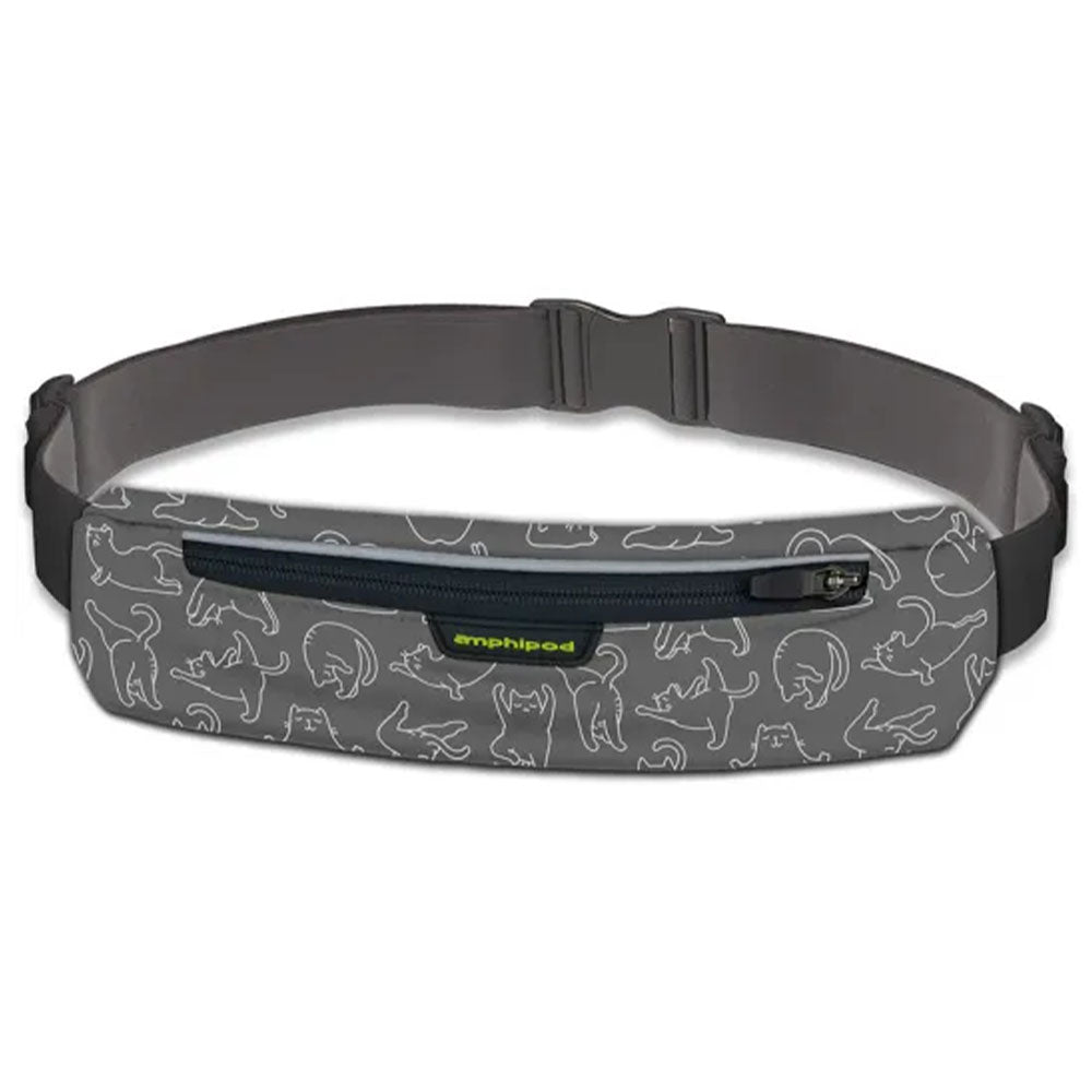 Amphipod Reflective MicroStretch Luxe Running Belt - High Visibility Adjustable Waist Pack for Jogging, Hiking & Nighttime Workouts