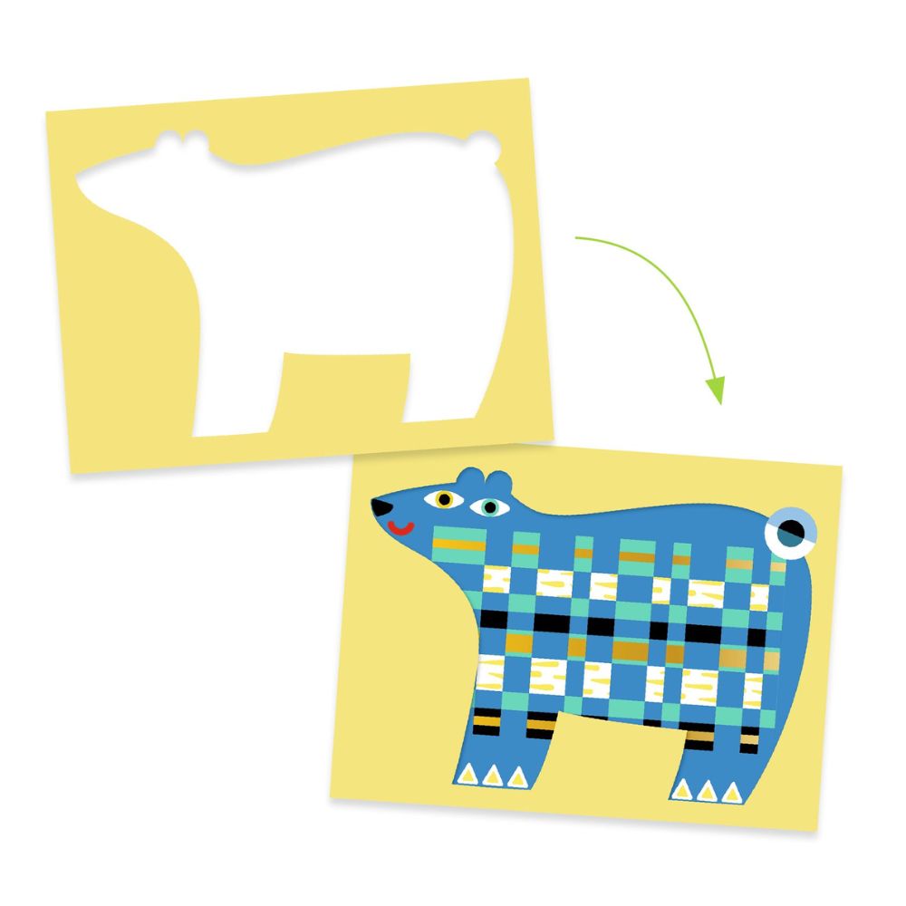 DJECO Create with Paper - Front & Back Paper Craft Kit for Kids | Fun DIY Art Projects for Home & Classroom Activities