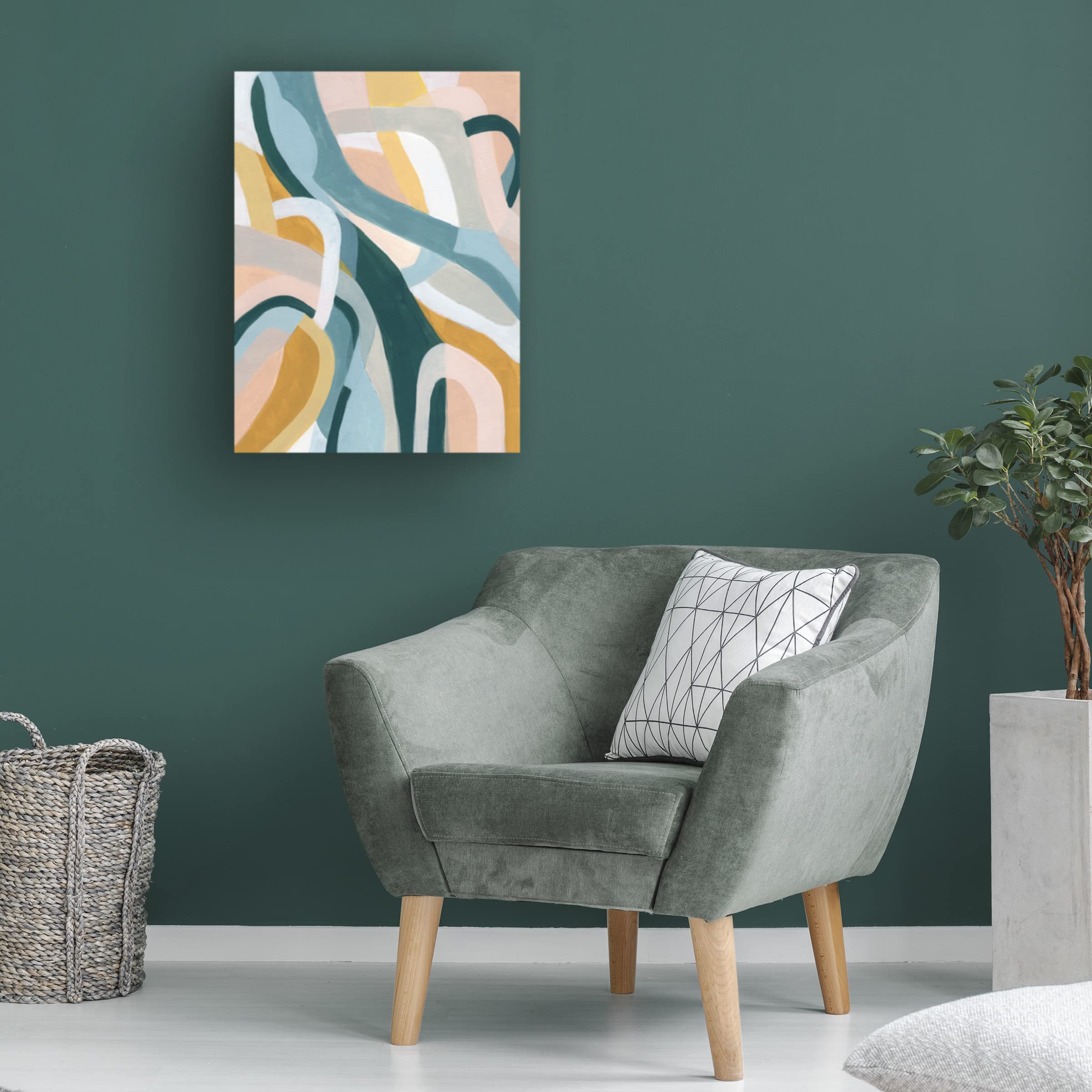 Trademark Fine Art 'Pastel Puzzle II' Canvas Wall Art by June Erica Vess - Modern Abstract Painting for Living Room, Bedroom & Office Decor