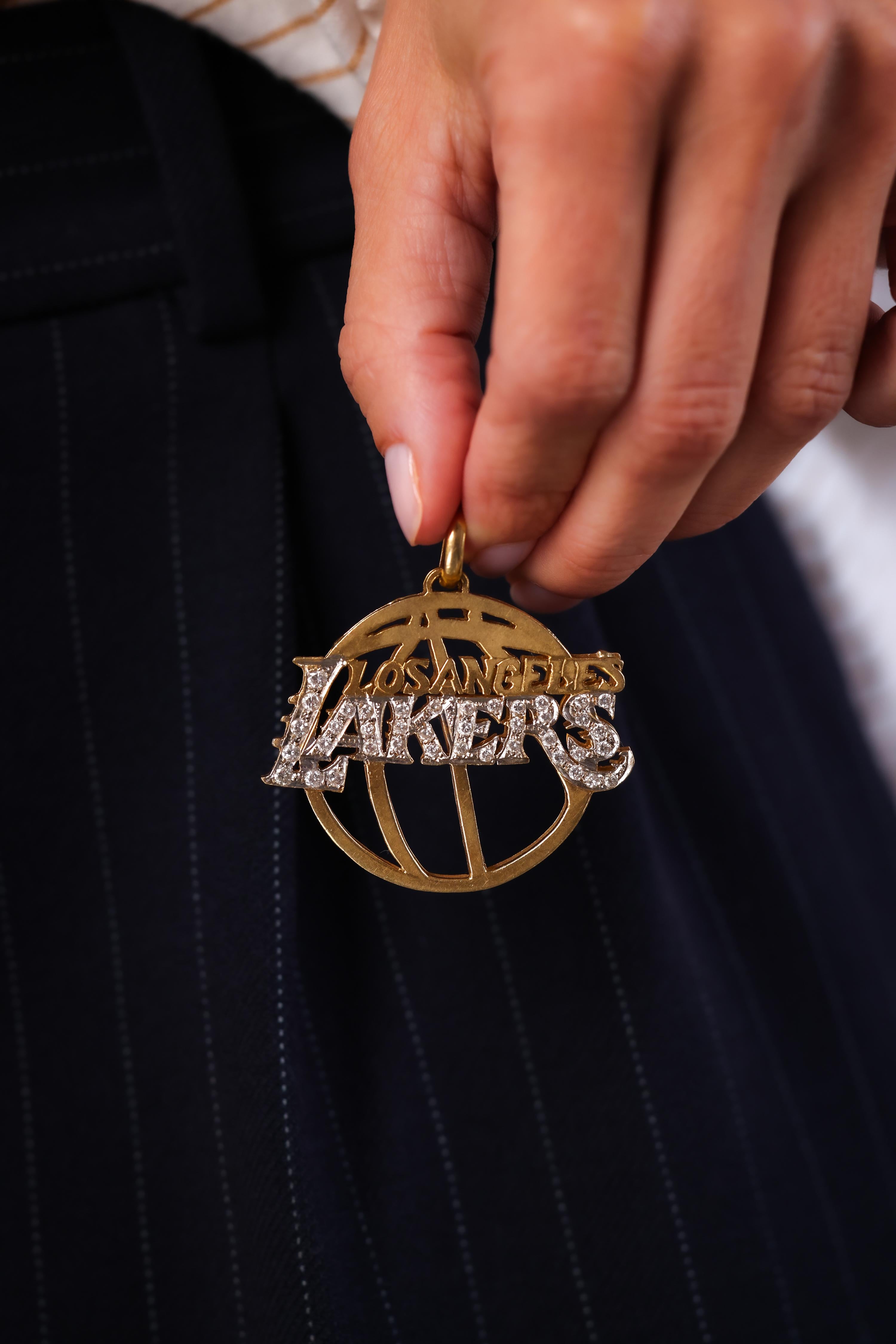 14K Yellow & White Gold Lakers Pendant with Diamonds - Elegant NBA Jewelry for Men & Women - Perfect for Gifts, Game Days & Lakers Fans