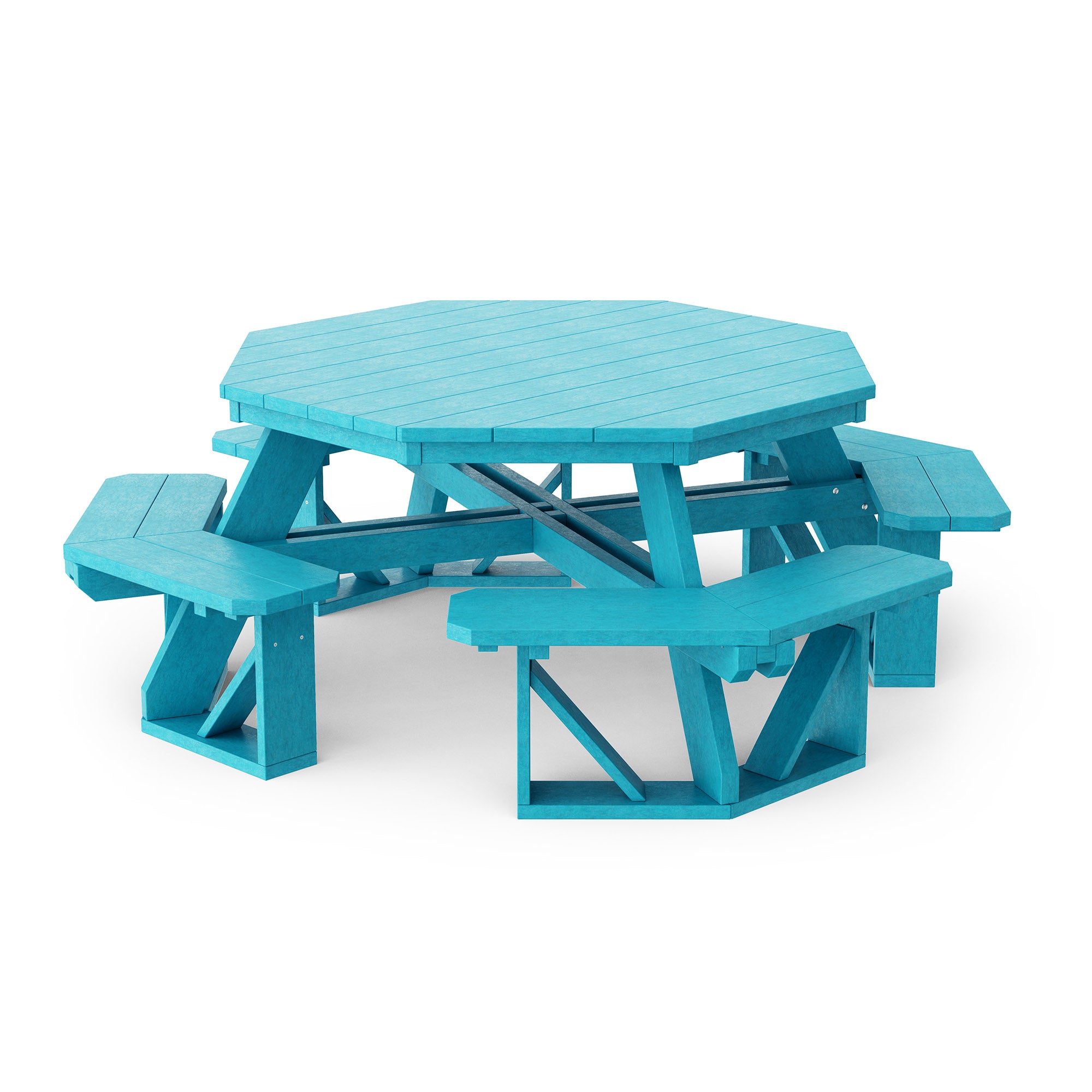 Heritage Octagon Picnic Table - 8-Person Outdoor Dining Set for Backyard, Patio, Garden, Park & Camping - Durable All-Weather Wooden Picnic Bench