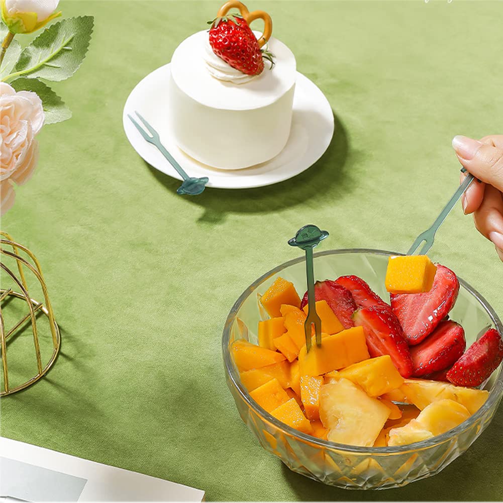 36PCS Disposable Plastic Mini Forks - Small Dessert & Appetizer Forks for Fruit, Cake, Cocktails, Party Supplies (Green) | Perfect for Parties, Picnics, Weddings & Catering Events