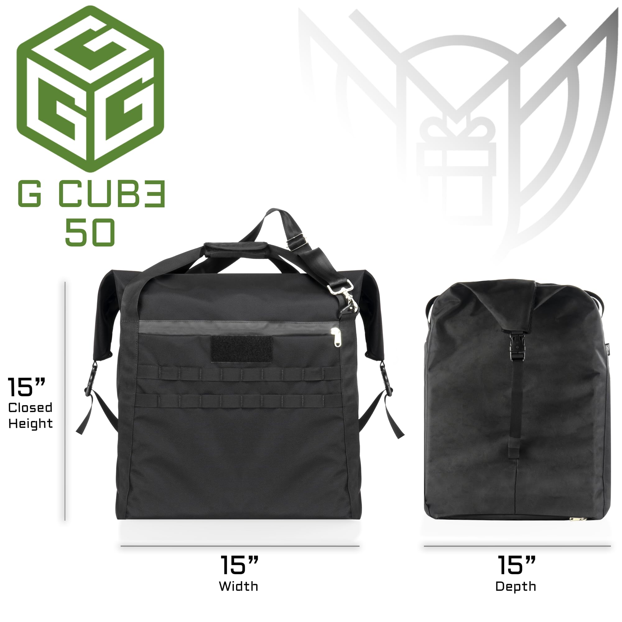 G CUBƎ 50 Faraday Bag + LITE Faraday Bag Combo - EMP/CME/EMF/RF Protection for Generators & Electronics | Diamond-Form Faraday Lined Interior | Black Set | Ideal for Home, Office & Emergency Preparedness