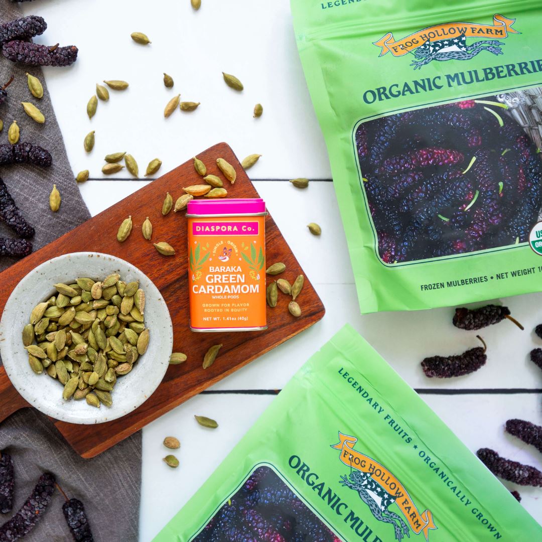 Organic Frozen Mulberry & Premium Baraka Cardamom Kit - Antioxidant Superfood Blend for Smoothies, Baking & Healthy Snacks - Perfect for Vegan, Keto & Gluten-Free Diets