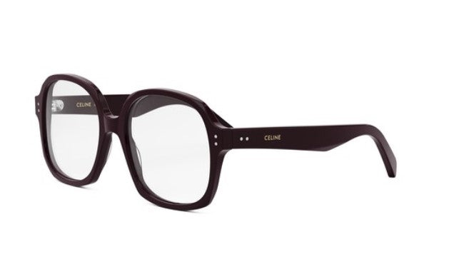 Celine THIN CL50151I 069 Shiny Bordeaux Geometric Women's Eyeglasses - Fashionable Cat Eye Frames for Women, Perfect for Office, Reading & Everyday Wear