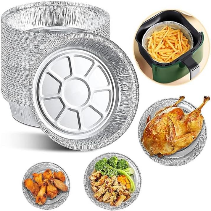 Nicole Fantini 9-Inch Round Aluminum Foil Pans with Board Lids - 250-Pack Disposable Takeout Containers for Baking, Roasting & Oven Use | Perfect for Meal Prep, Catering & Party Food Storage