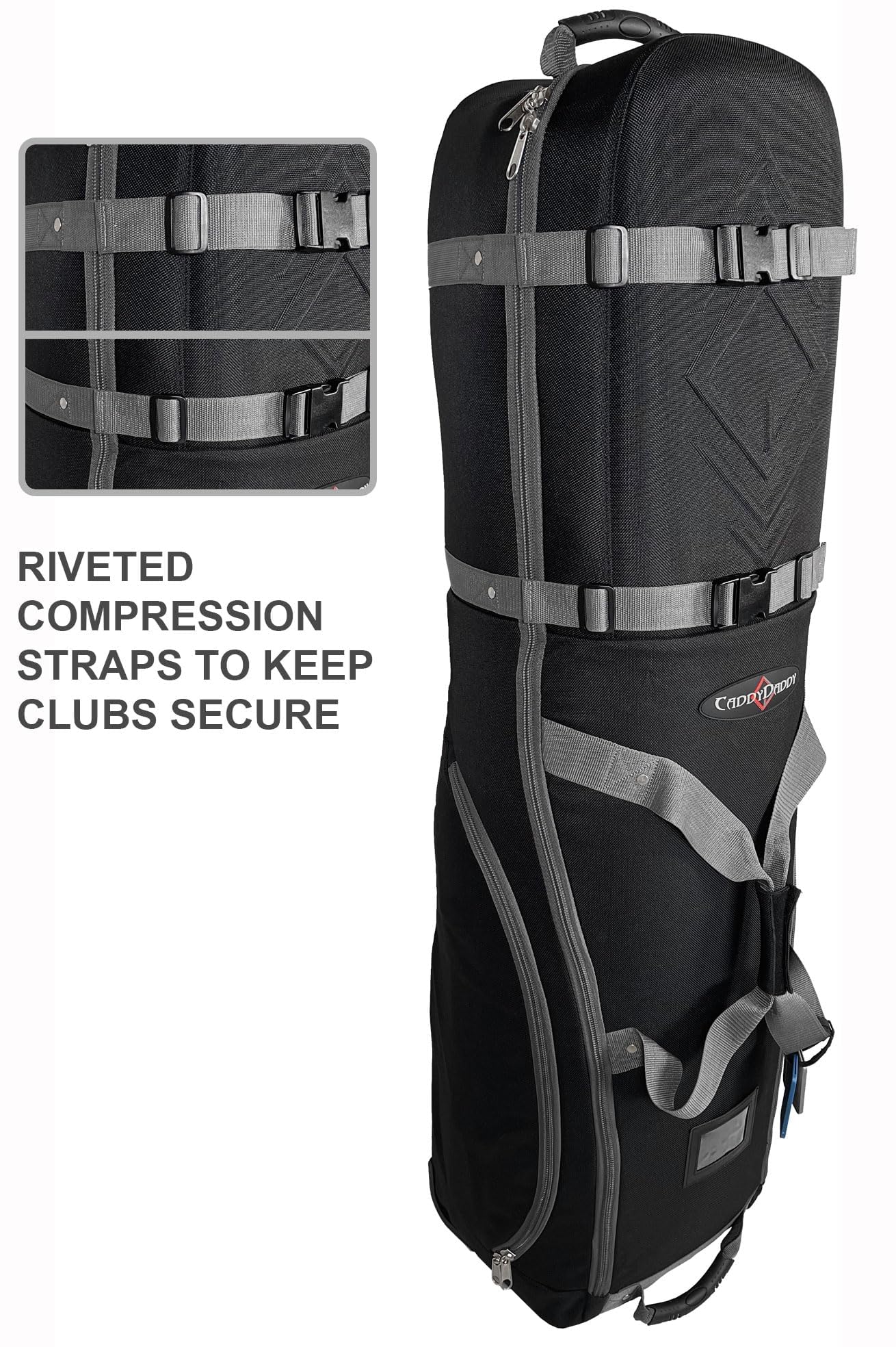**CaddyDaddy Defender Golf Travel Bag – Soft-Sided Club Cover with EVA Foam Padding, Wheels & Lockable Zippers – Airline-Approved for Safe Club Transport – Perfect for Golf Trips & Air Travel – 1-Year Replacement Warranty**