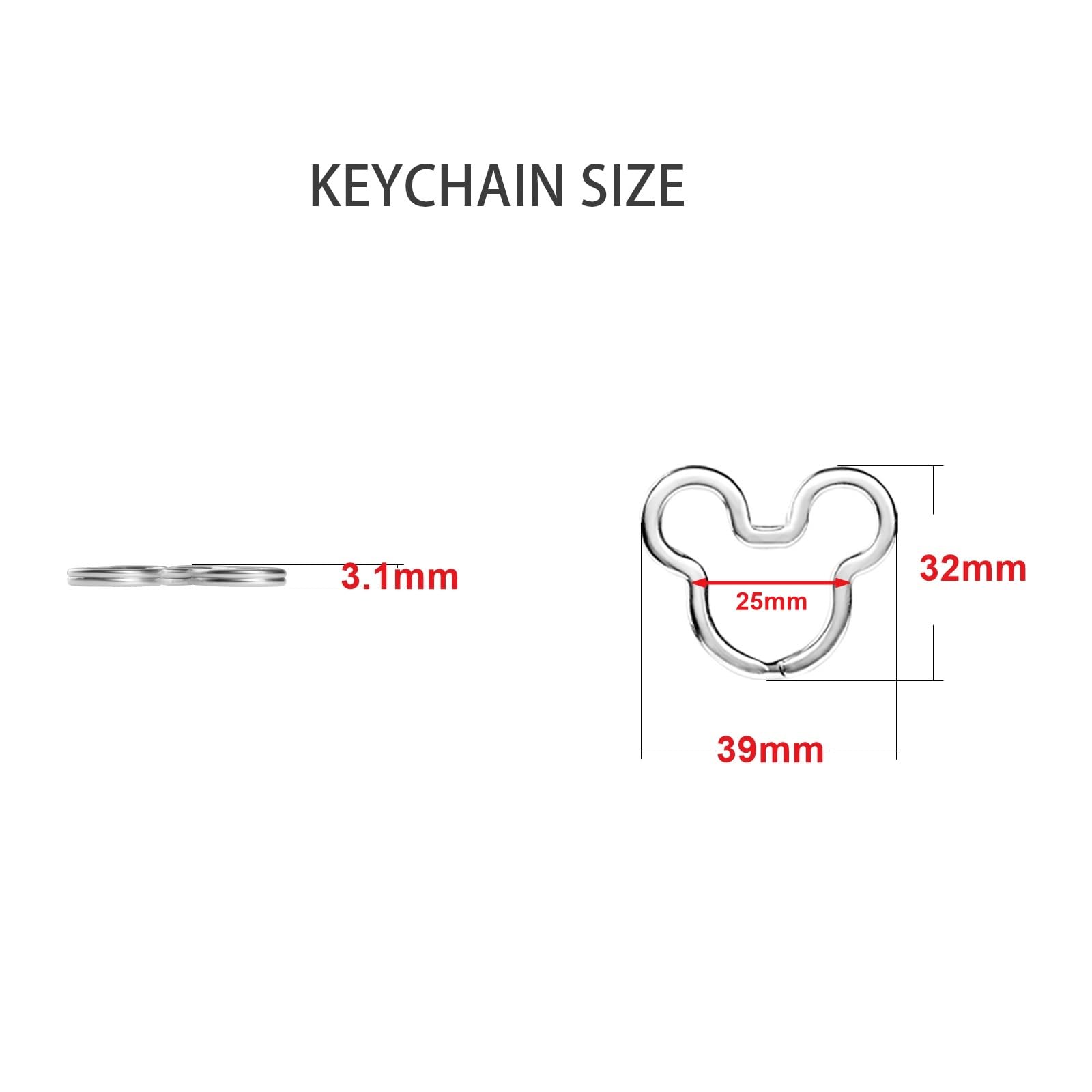 12pcs Silver Mouse Keychains - Creative Metal Key Rings for Home, Car & Office Organization