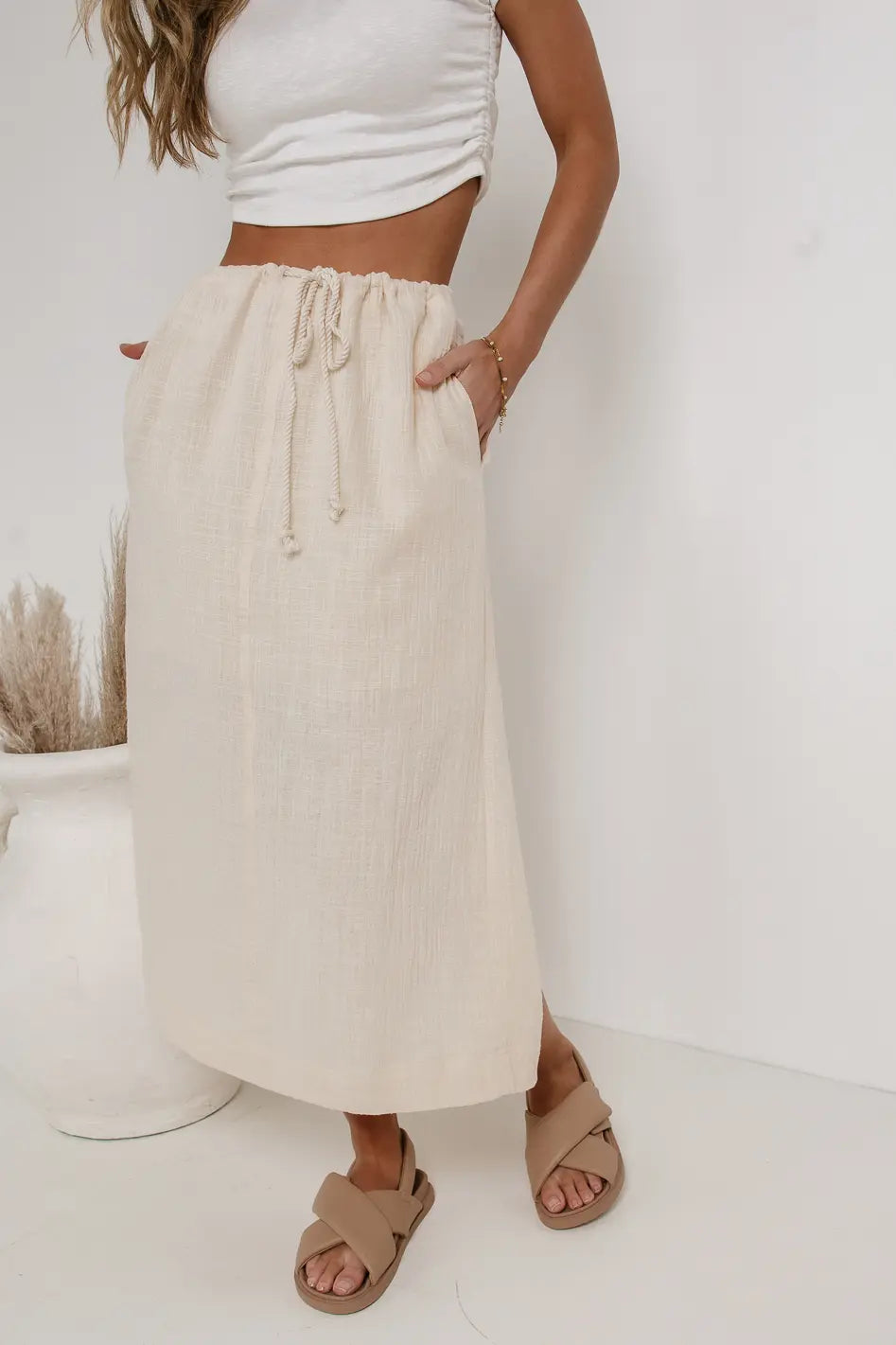 Stylish Kelilah Textured Skirt for Women | Trendy A-Line Midi Skirt with Unique Pattern | Perfect for Office, Date Night & Summer Outfits