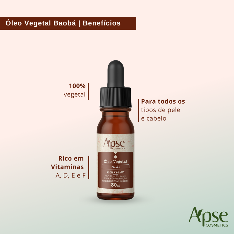Apse Cosmetics 100% Pure Baobab Oil - 1 fl oz for Hair, Skin & Face - Natural Moisturizer & Anti-Aging Treatment - Perfect for Dry Skin Care & DIY Beauty Recipes