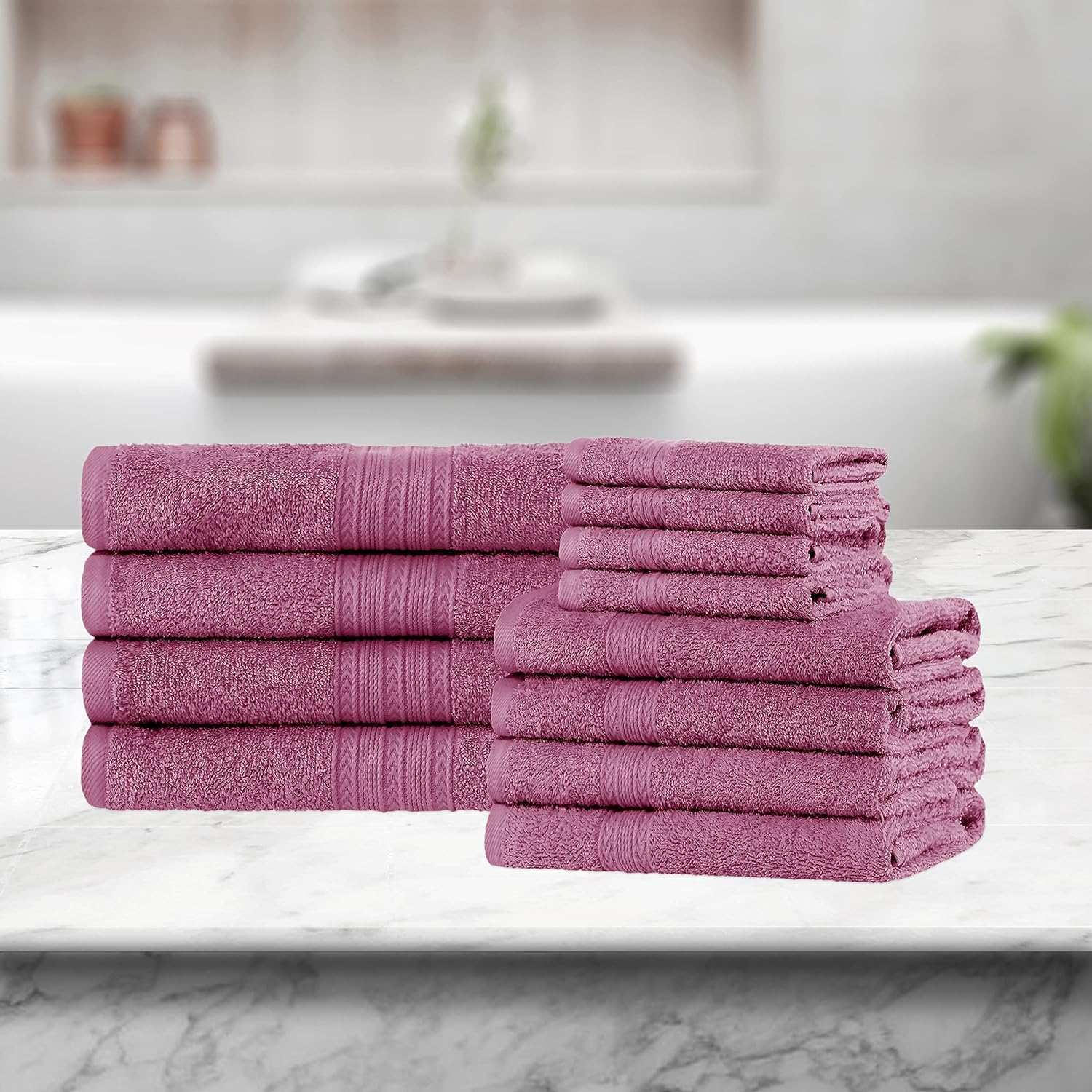 Premium 12-Piece Organic Cotton Towel Set | Soft, Eco-Friendly & Absorbent Bath Towels for Spa, Gym & Home Use