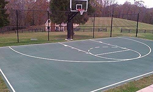 Ronan Sports Pro Kit Highschool Basketball Line Stencil Kit with White Paint | Continuous Line Court Marking Design | Made in USA | Perfect for Gym Floor, School Basketball Court & Outdoor Playground Marking