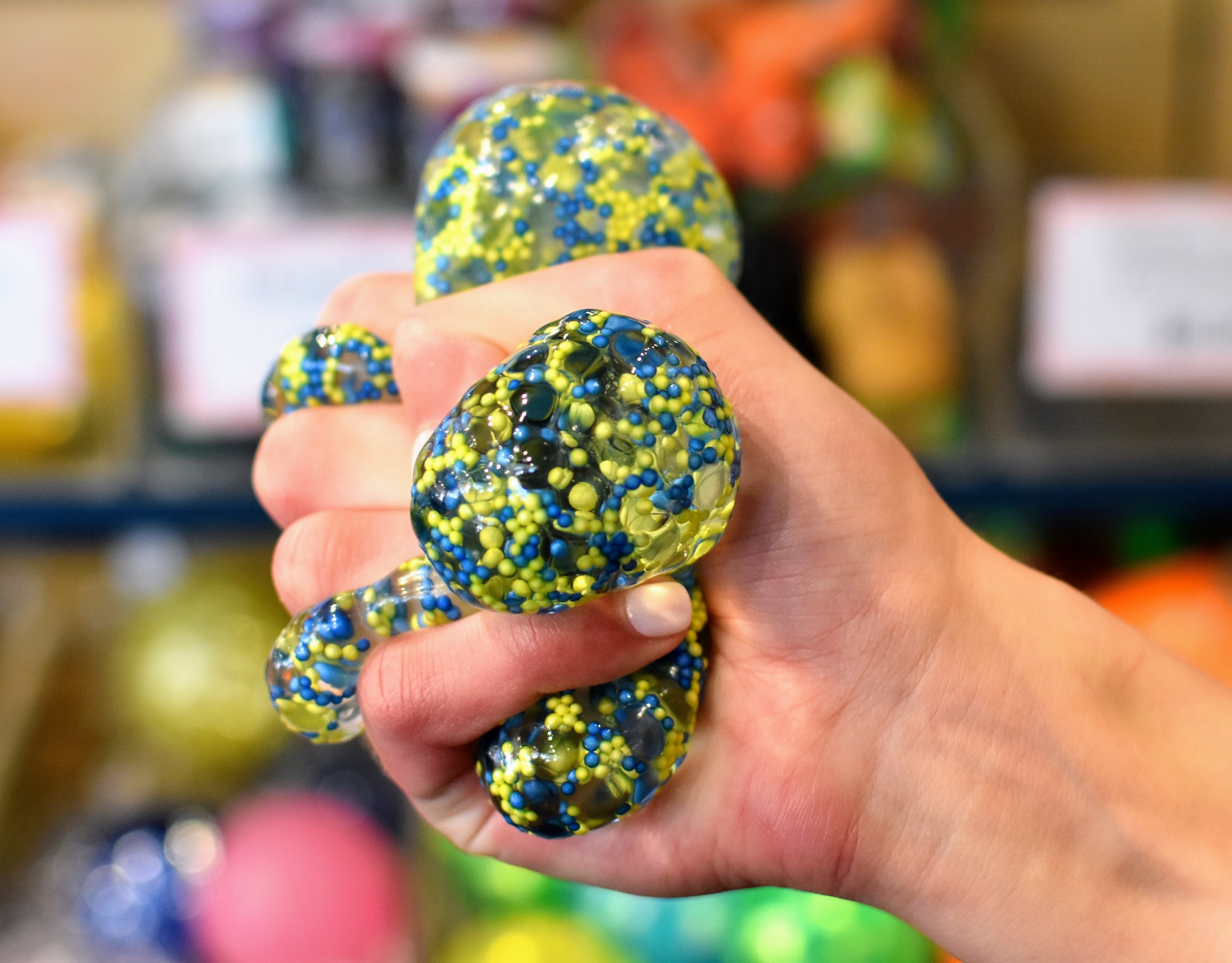 Galaxy Squeeze Gel Orb & Foam Squishy Ball - Stress Relief Sensory Toys for Kids & Adults - Fidget Toys for Anxiety, ADHD, Autism - Perfect for Office, Classroom, Home Use