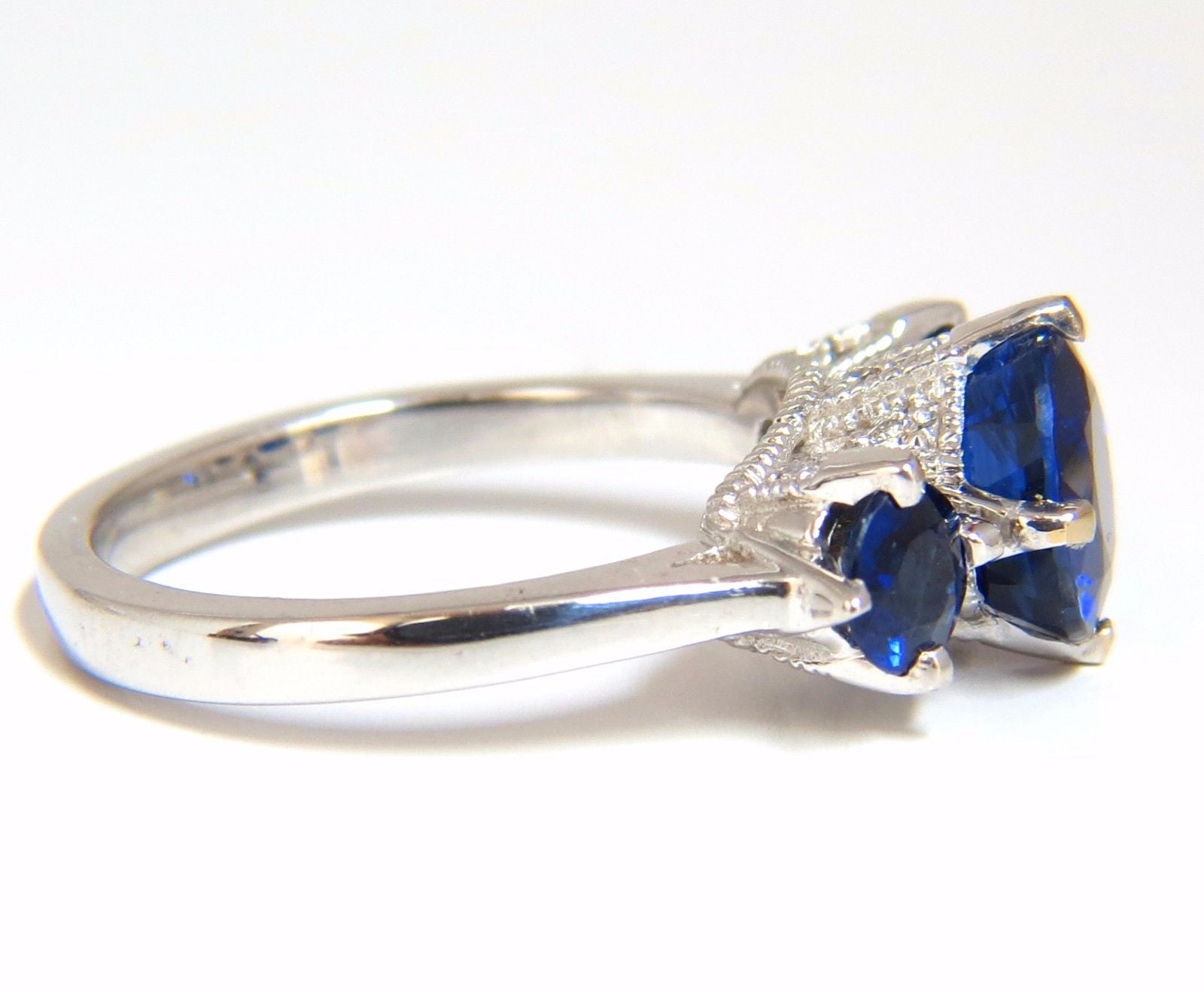Natural Kyanite Sapphire Diamond Ring 3.82ct Vivid Blue 14K Gold - Elegant Jewelry for Weddings, Anniversaries & Special Occasions