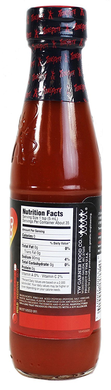 Texas Pete Hotter Hot Sauce - 2 Pack (6 oz Bottles) - Spicy Hot Pepper Sauce for Wings, Tacos, Burgers & BBQ - Made in USA