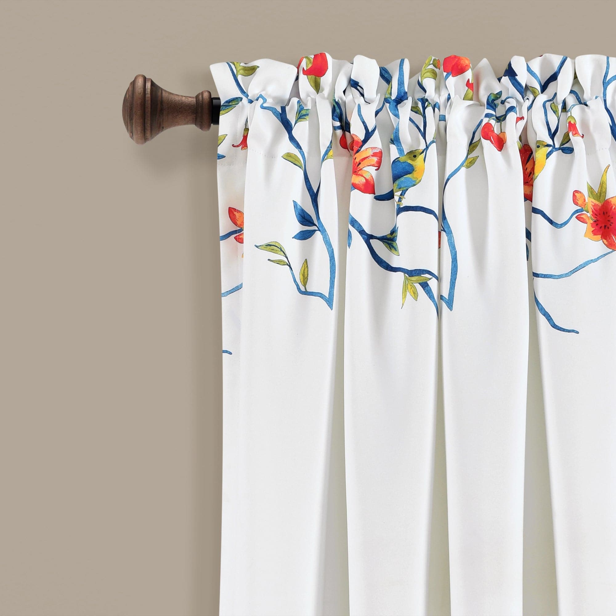 Neela Birds Light Filtering Window Curtain Panel Set - Soft Sheer Drapes for Living Room, Bedroom & Nursery - Blocks UV Rays While Allowing Natural Light