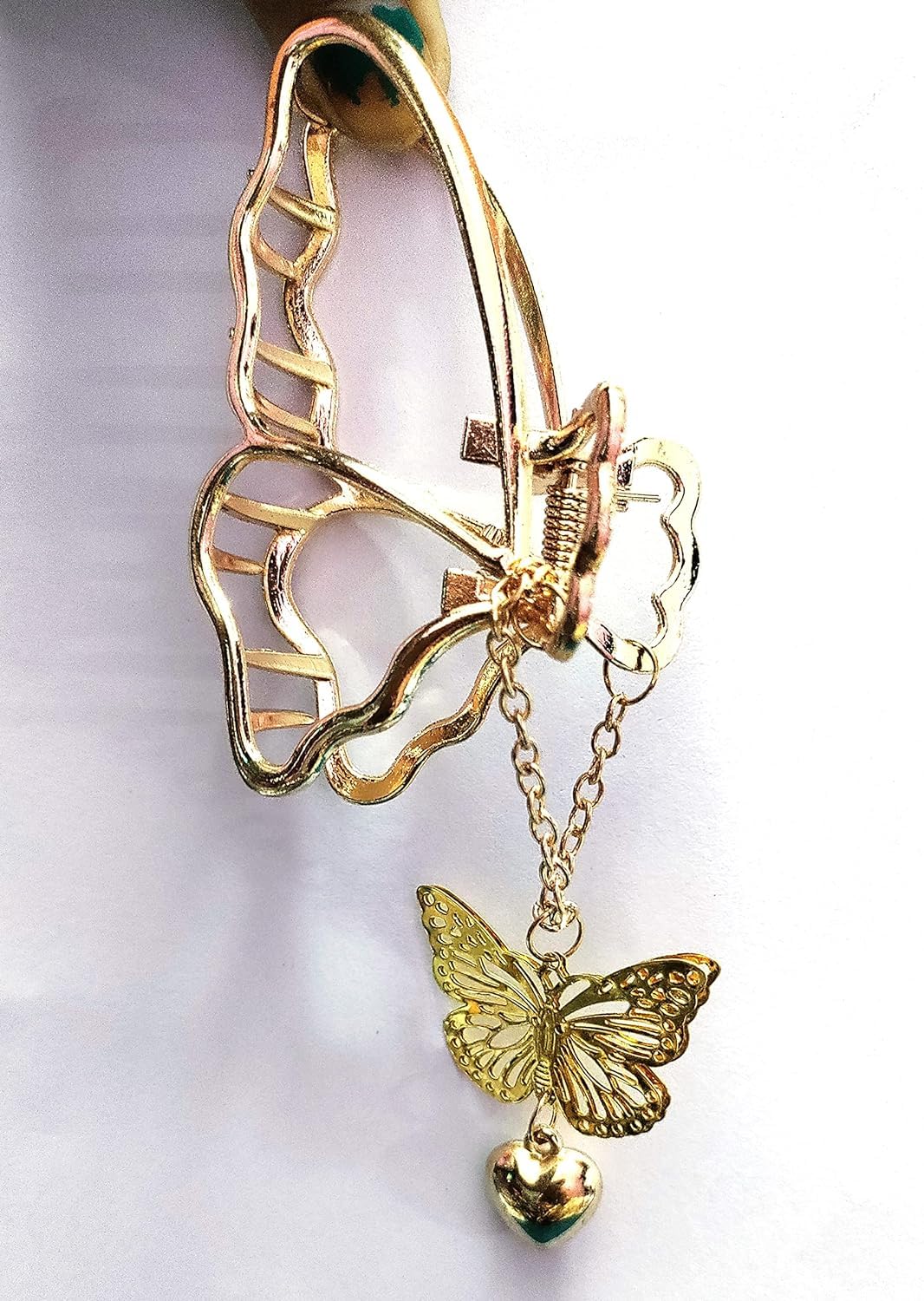 Elegant Butterfly Design Large Metal Hair Claw Clips with Tassel - Women's Hair Accessories for Thick Hair, Half Bun & Updos - Perfect for Parties, Weddings & Everyday Glamour