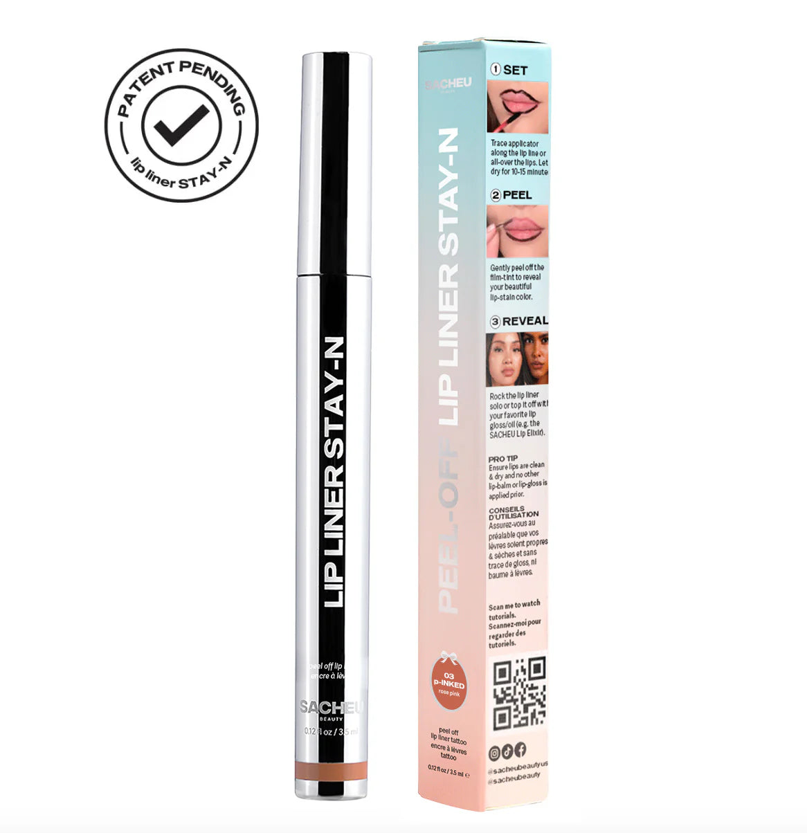 STAY N Peel Off Lip Liner Stain - Long Lasting Waterproof Lip Tint | SACHEU | Perfect for Everyday Wear, Parties & Special Occasions