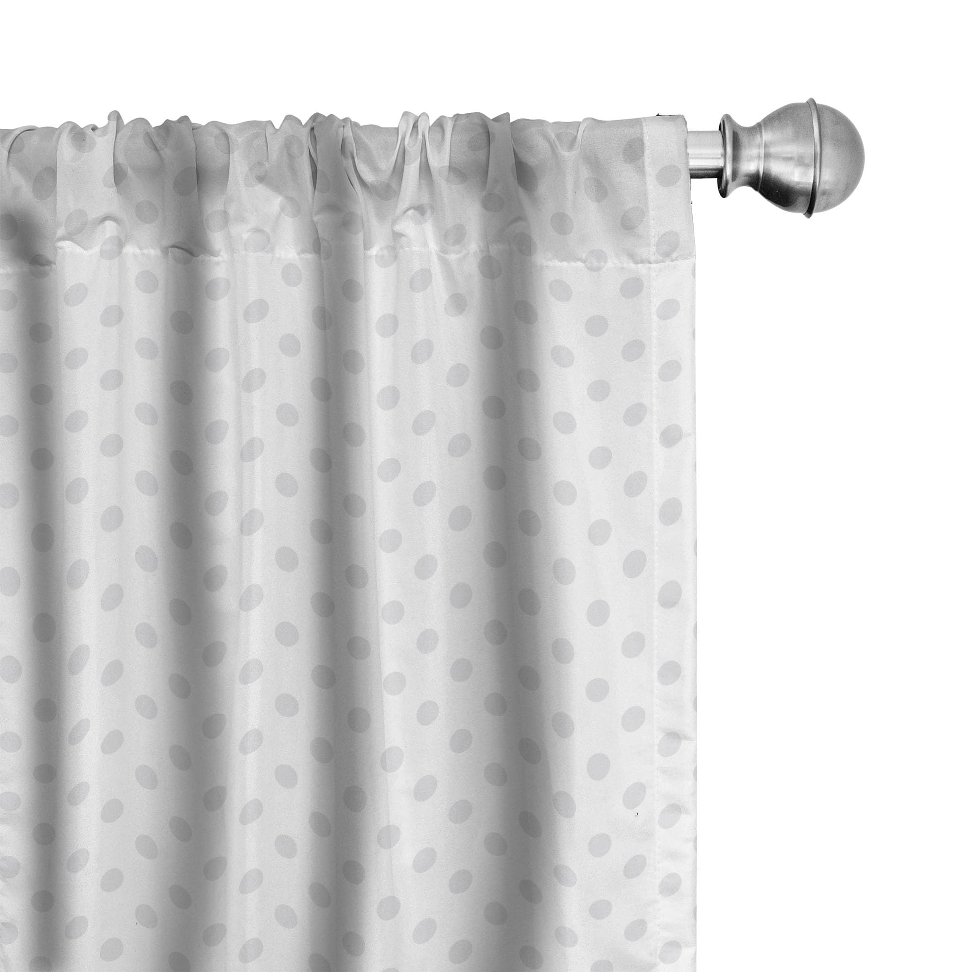 Ambesonne Grey and White Polka Dot Window Curtains - Retro Style Lightweight Decor with Rod Pocket, 2 Panels 28