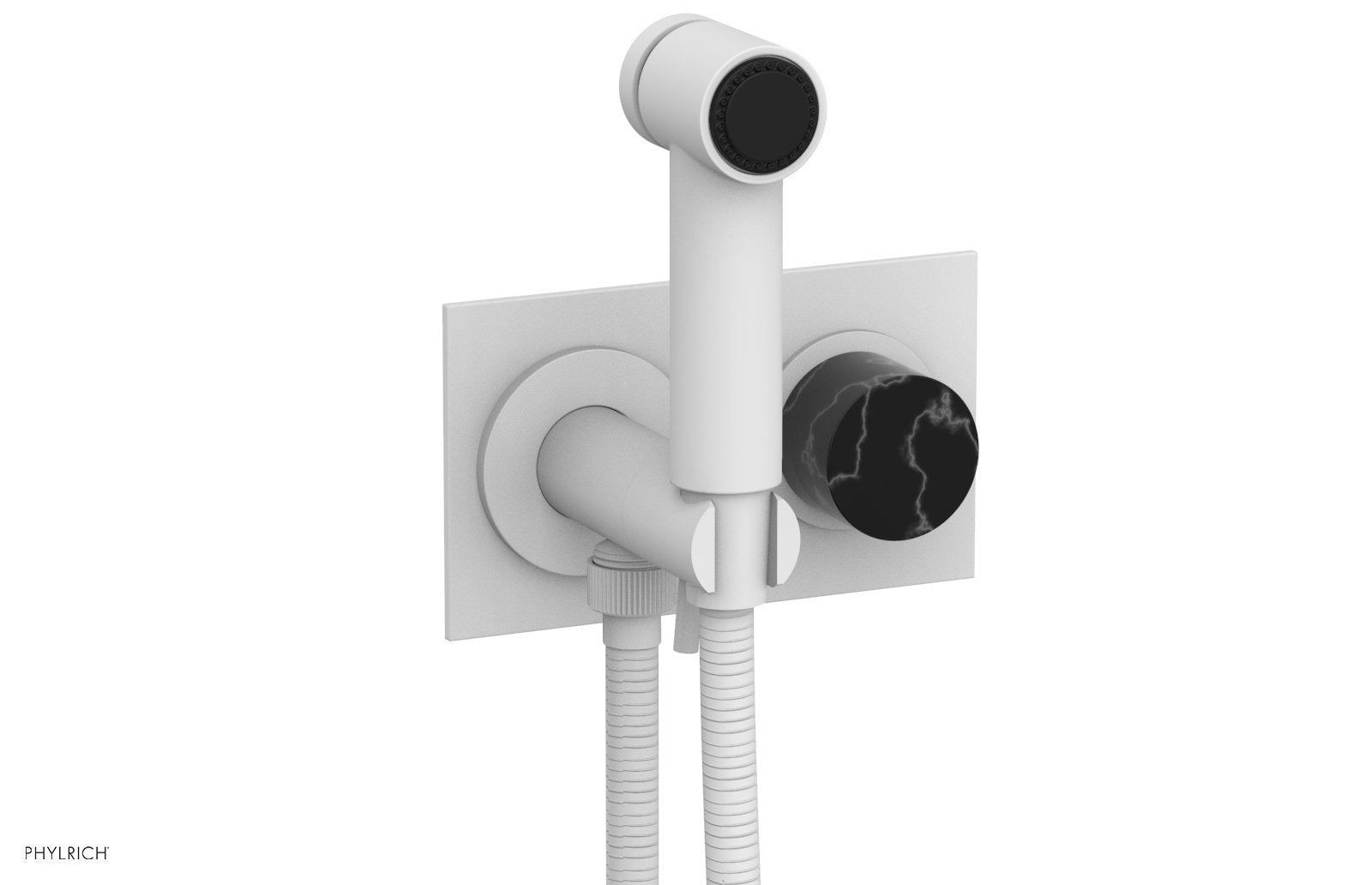 Premium Wall Mounted Bidet with Marble Handle - BASIC II Model 230 67 - Perfect for Modern Bathrooms, Small Spaces & Luxurious Home Upgrades