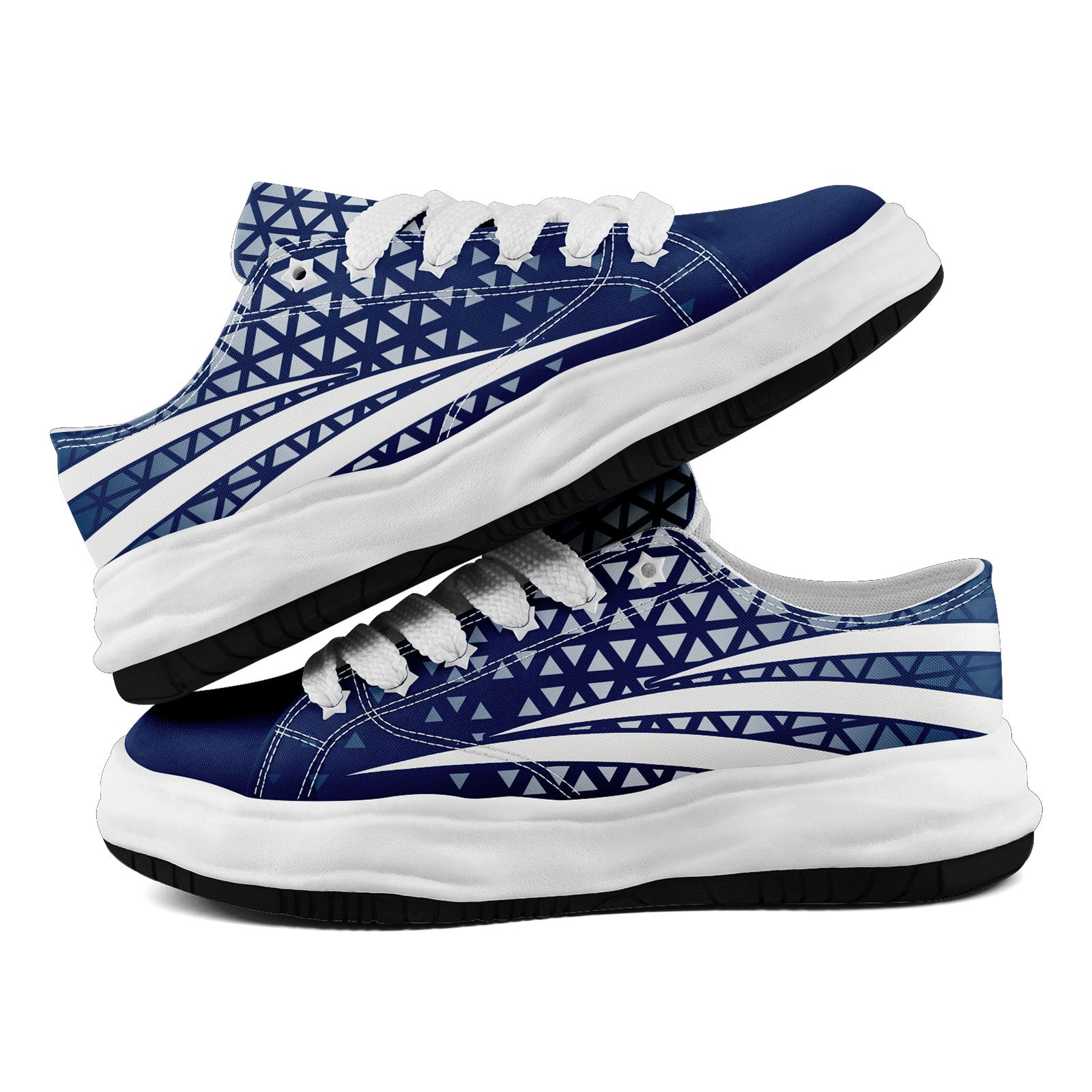 Custom Blue & White Indiana Shoes - Personalized Sneakers for Men & Women (Style FN038 D023003, Size 14) - Perfect for Sports, Casual Wear & Gift Giving