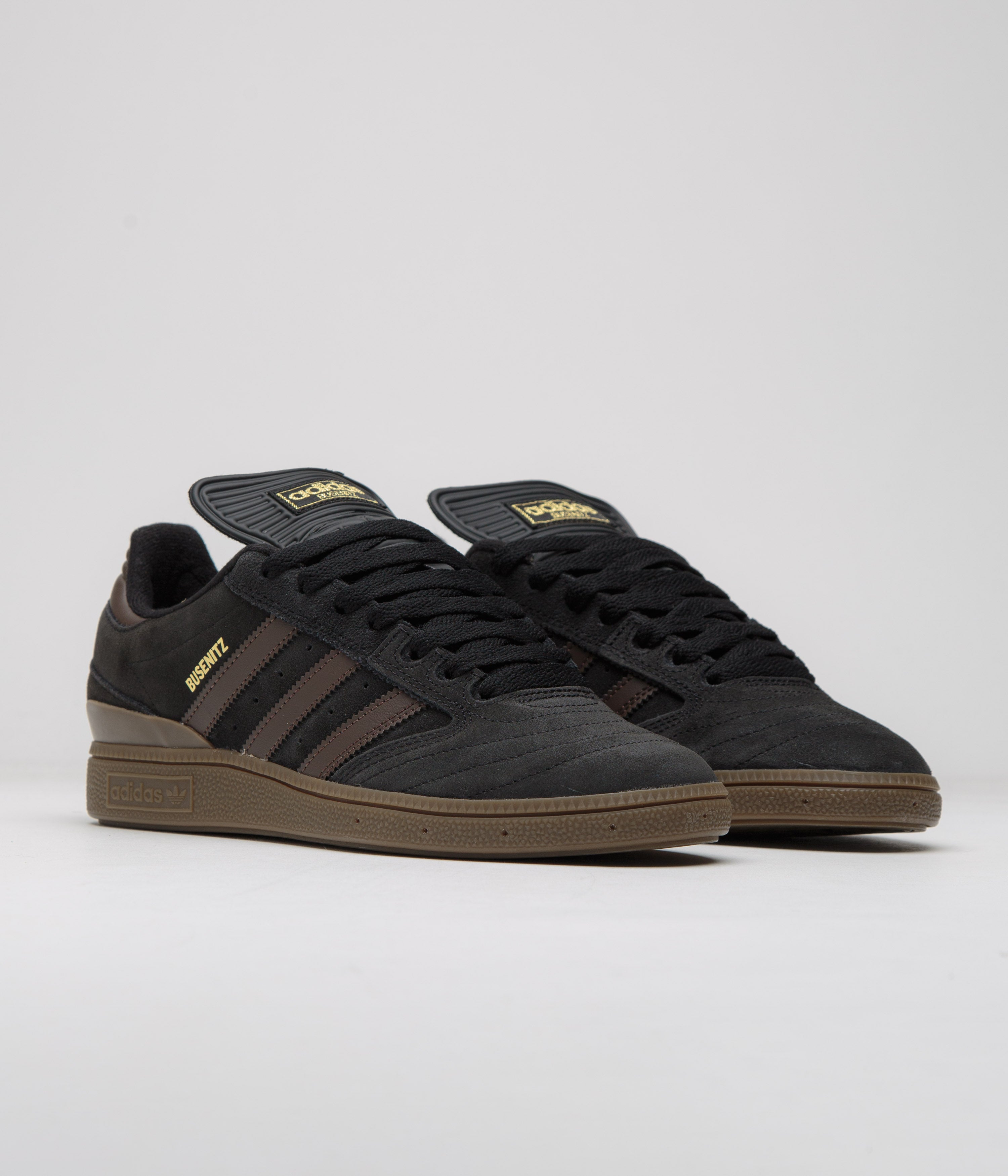 Adidas Busenitz Skate Shoes for Men - Core Black / Brown / Gold Metallic - Comfortable & Durable Sneakers for Skateboarding & Casual Wear