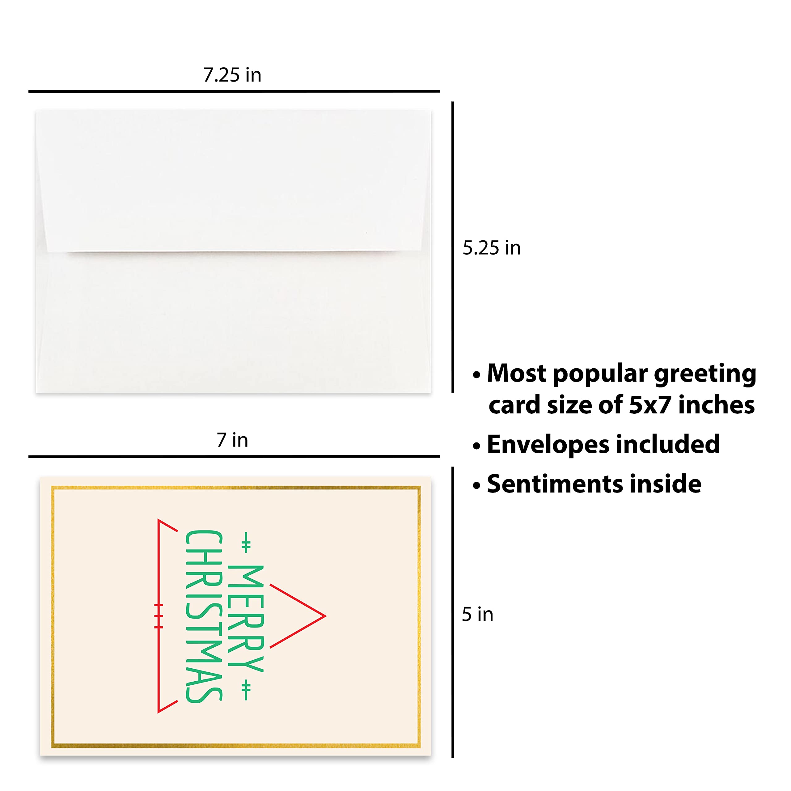 Religious Christmas Cards Pack - Christian Holiday Greeting Cards for Christmas, Inspirational Bible Verse Cards - Perfect for Church, Family & Friends (Single Card)