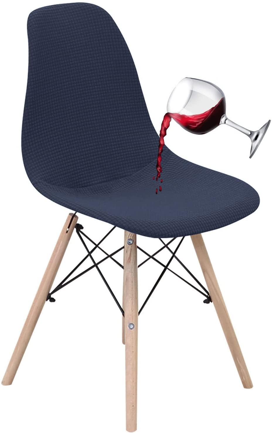 HUAOSCN Stretch Shell Chair Covers - Waterproof Dining Chair Slipcovers, Modern Jacquard Washable Removable Universal Armless Chair Protectors for Home Kitchen (6PCS) - Perfect for Dining Rooms, Restaurants, and Outdoor Patio Furniture Protection