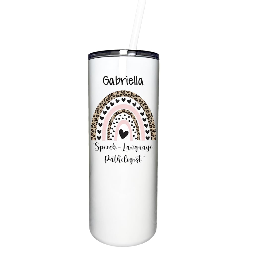 Personalized SLP Tumbler 18oz - Stainless Steel Vacuum Insulated Cup for Therapists