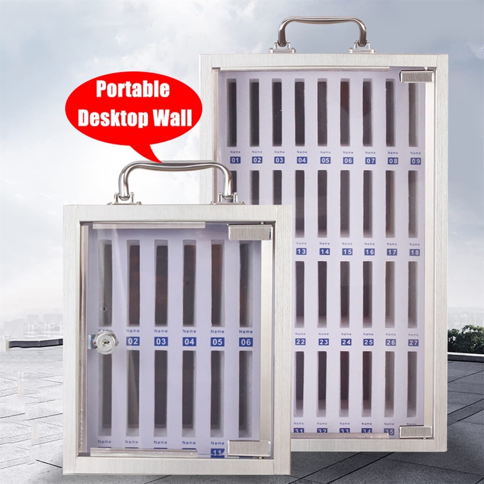 48-Slot Lockable Stainless Steel Phone Storage Cabinet - Secure Metal Mobile Device Organizer for Retail Stores, Offices & Salons (Color: 48)