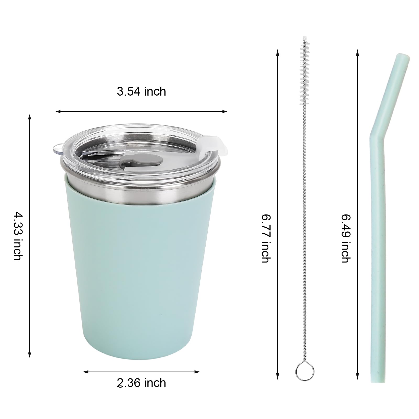 6 Pack 12oz Spill-Proof Kids Straw Cups with Silicone Sleeve - Stainless Steel Sippy Cups with Lids & Straws for Boys, Girls & Adults - Perfect for School, Travel & Outdoor Activities