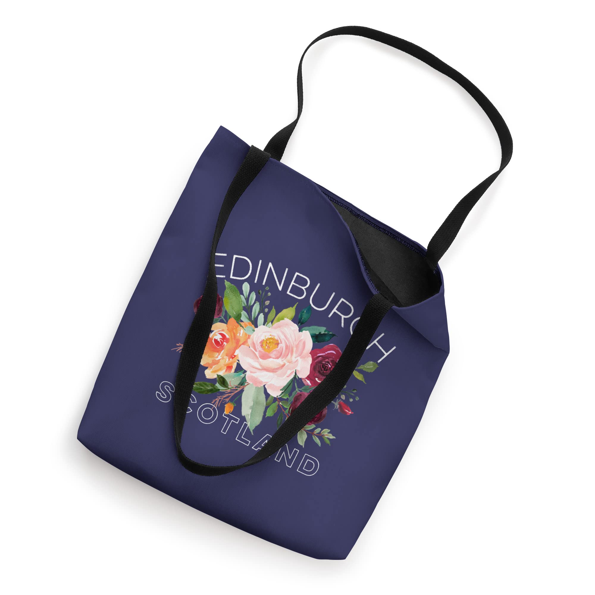 Edinburgh Scotland Rose Flower Design Gardener Tote Bag - Stylish & Durable Canvas Shopping Bag for Women, Perfect for Grocery, Farmers Market & Gardening