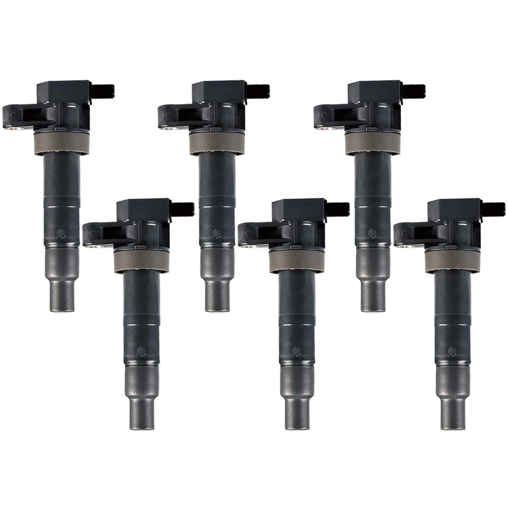 High Performance 6PCS Ignition Coil Set Compatible with Hyundai Azera Genesis Santa Fe Sonata Veracruz & Kia Amanti Borrego Cadenza Sorento Sedona 3.3L 3.5L 3.8L V6 Engines - OEM 27301-3C000 UF546 Replacement - Improve Engine Power & Fuel Efficiency for Smooth Driving