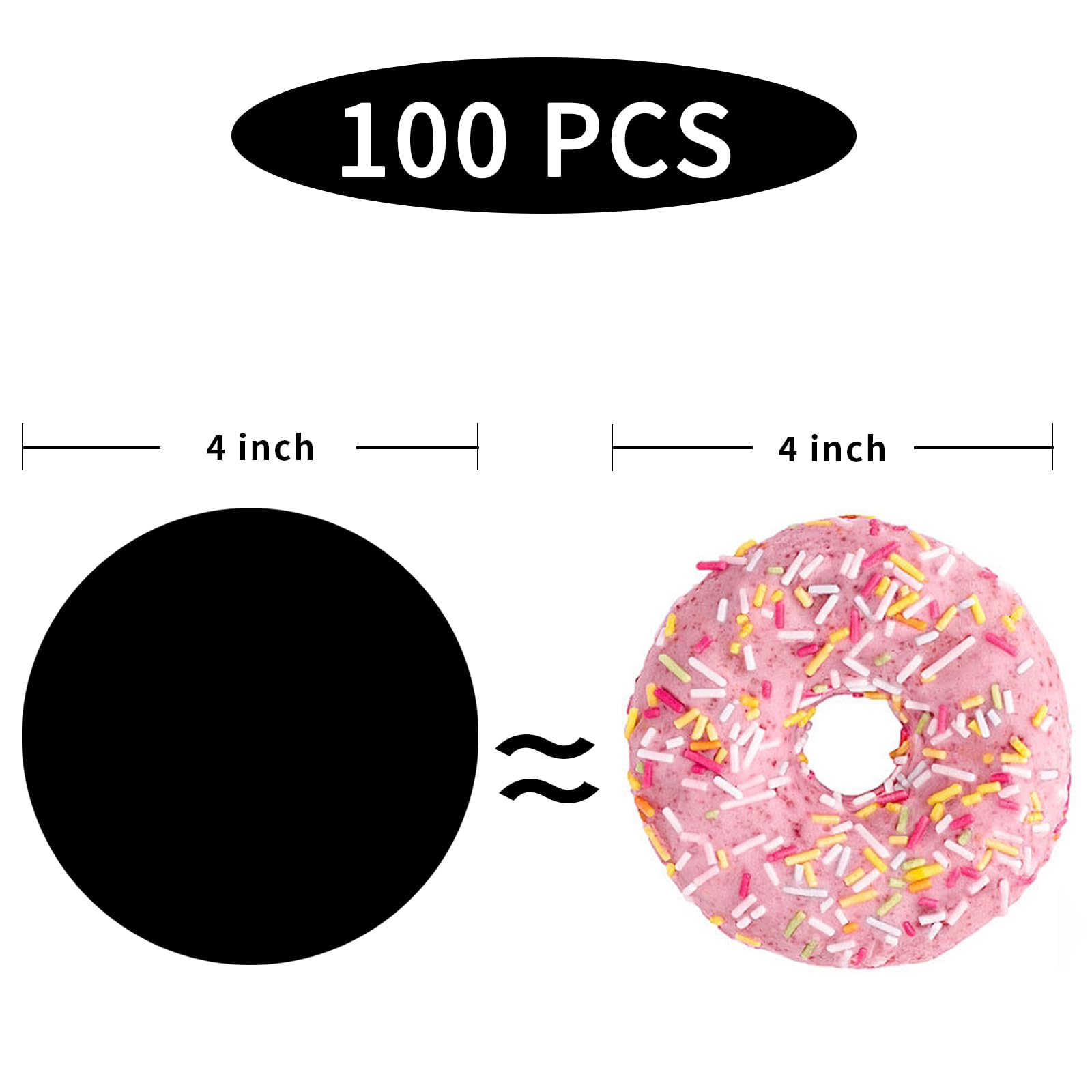 STARLIBOO 4 Inch Black Dot Stickers - Removable Circle Price Labels for Office, Garage Sales & Yard Sales | Writable Round Stickers for Pricing, Organizing & DIY Projects