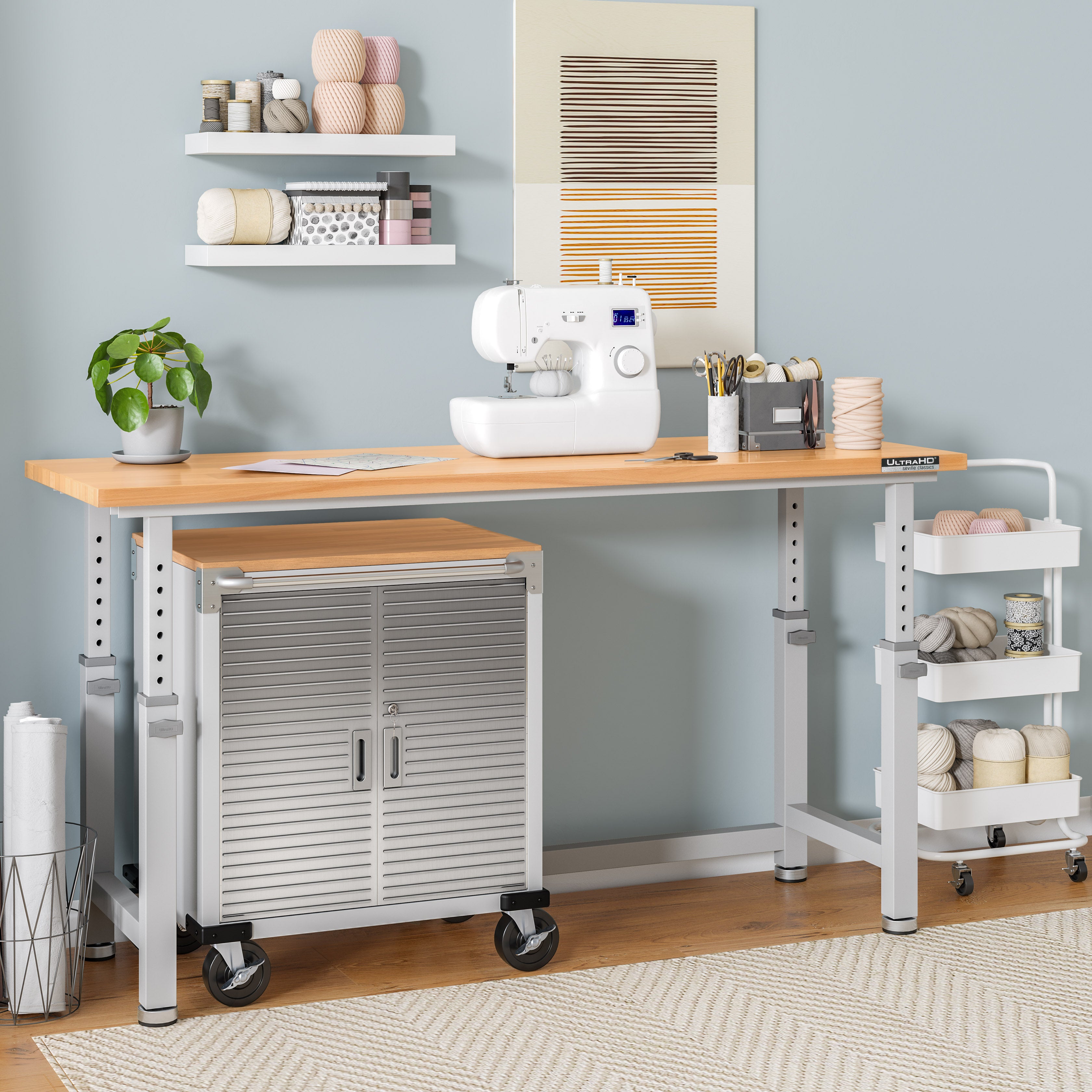 UltraHD® 2 Door Rolling Cabinet - Heavy Duty Mobile Storage for Tools & Equipment | Garage, Workshop & Office Organization Solution