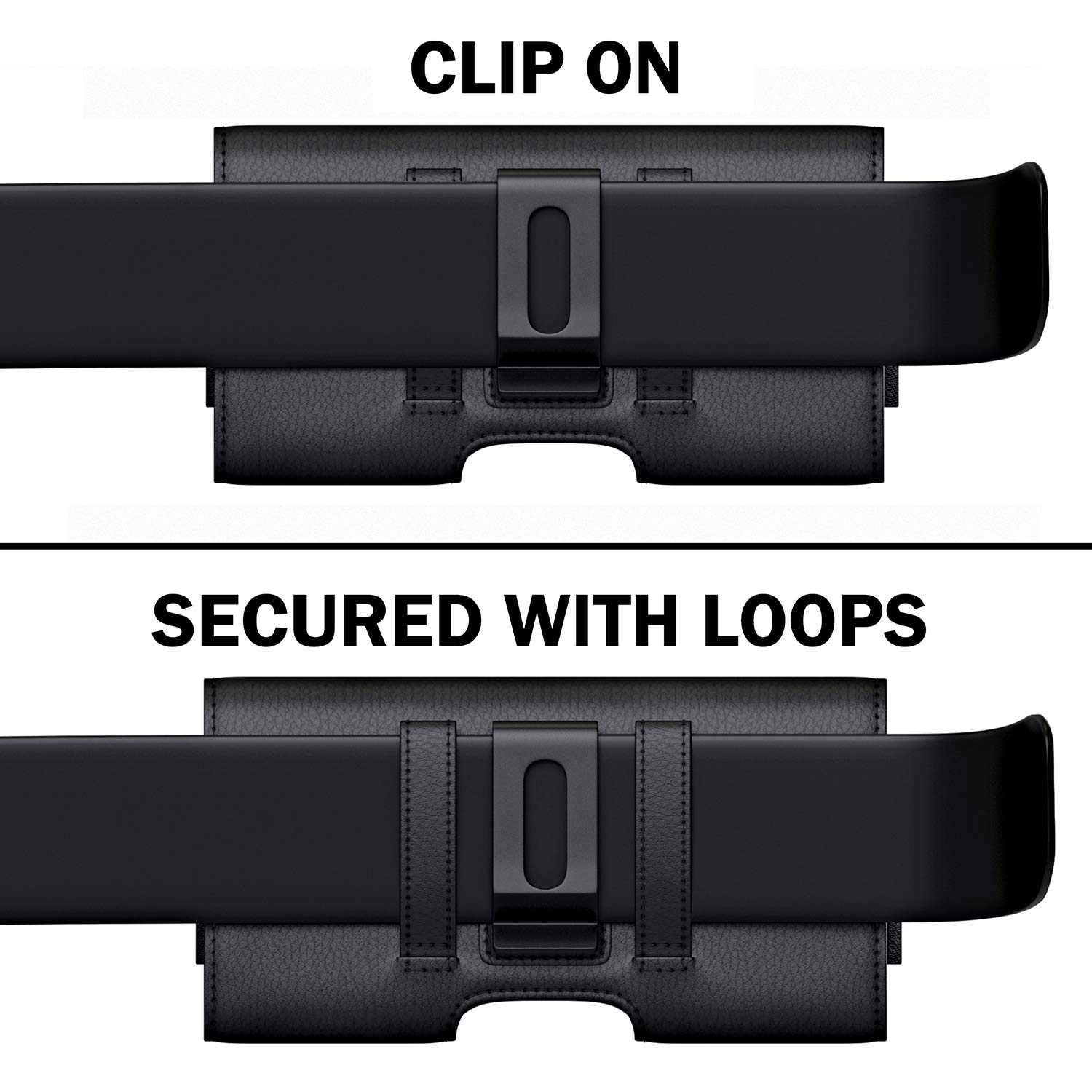 Premium Phone Belt Clip Holster with ID Card Holder - Compatible with iPhone 16/15/14/13/12/11/Xs Pro Max & Samsung Galaxy S25+/S24+/S23+/S22+/S21+ - Fits Otterbox Cases (Black) - Perfect for Work, Outdoor Activities & Hands-Free Convenience