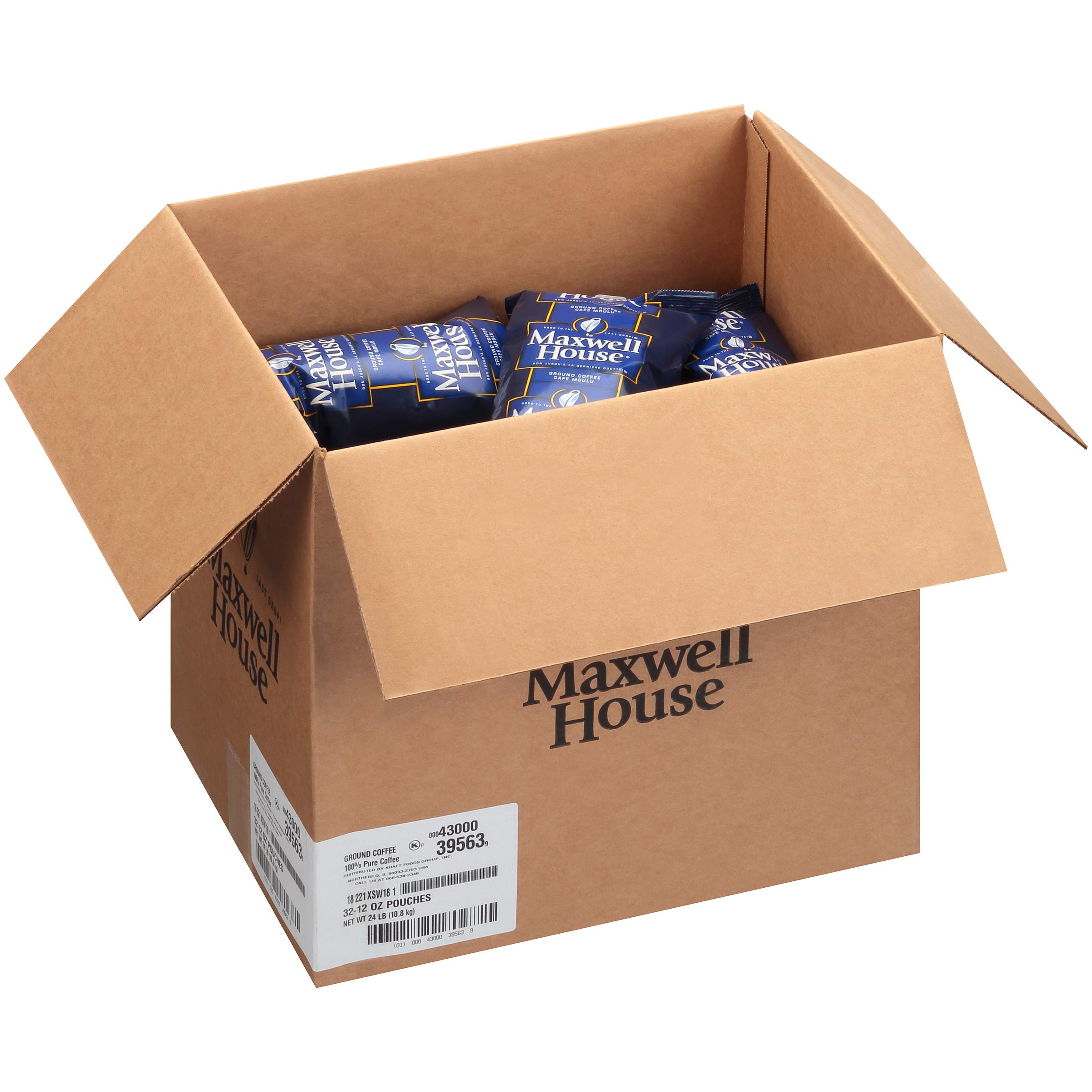 Maxwell House Regular Cafe Roast Coffee - 12oz Jars (Pack of 32) | Premium Ground Coffee for Home, Office & Restaurants | Rich Flavor for Brewing, Iced Coffee & Baking