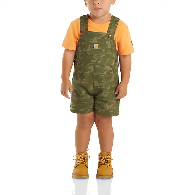 Carhartt Kids Canvas Shortall Set - Durable Pale Olive Green Overalls for Boys & Girls - Perfect for Playtime, Outdoor Adventures & Casual Wear