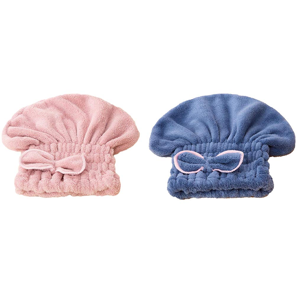 Milisten 2 Pack Microfiber Hair Towels - Ultra Soft & Thick Hair Drying Cap for Women, Quick Dry Shower Cap with Super Absorbent Fabric - Perfect for Post-Wash Hair Care, Salon Styling & Travel Essentials