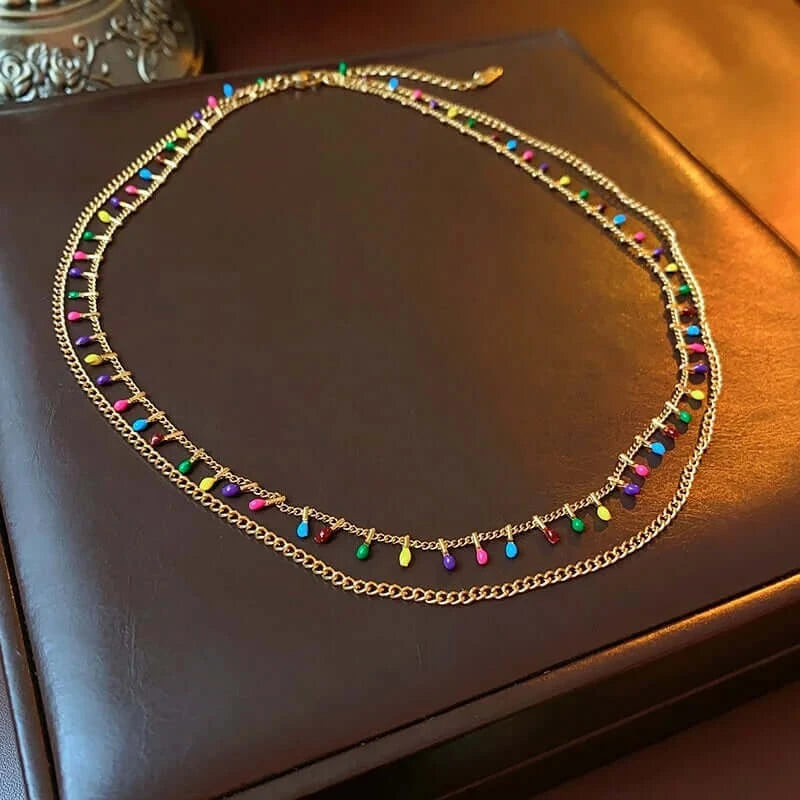 Stylish Titanium Multi-Strand Beaded Necklace for Women | HN3042 | Elegant Layered Jewelry for Parties, Weddings & Everyday Wear