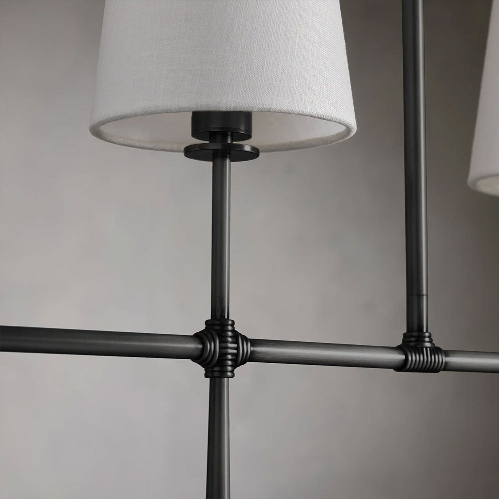 Modern Rhodes Linear Chandelier - 5 or 6 Light Fixture for Dining Room, Kitchen Island & Entryway | Sleek Contemporary Lighting Design
