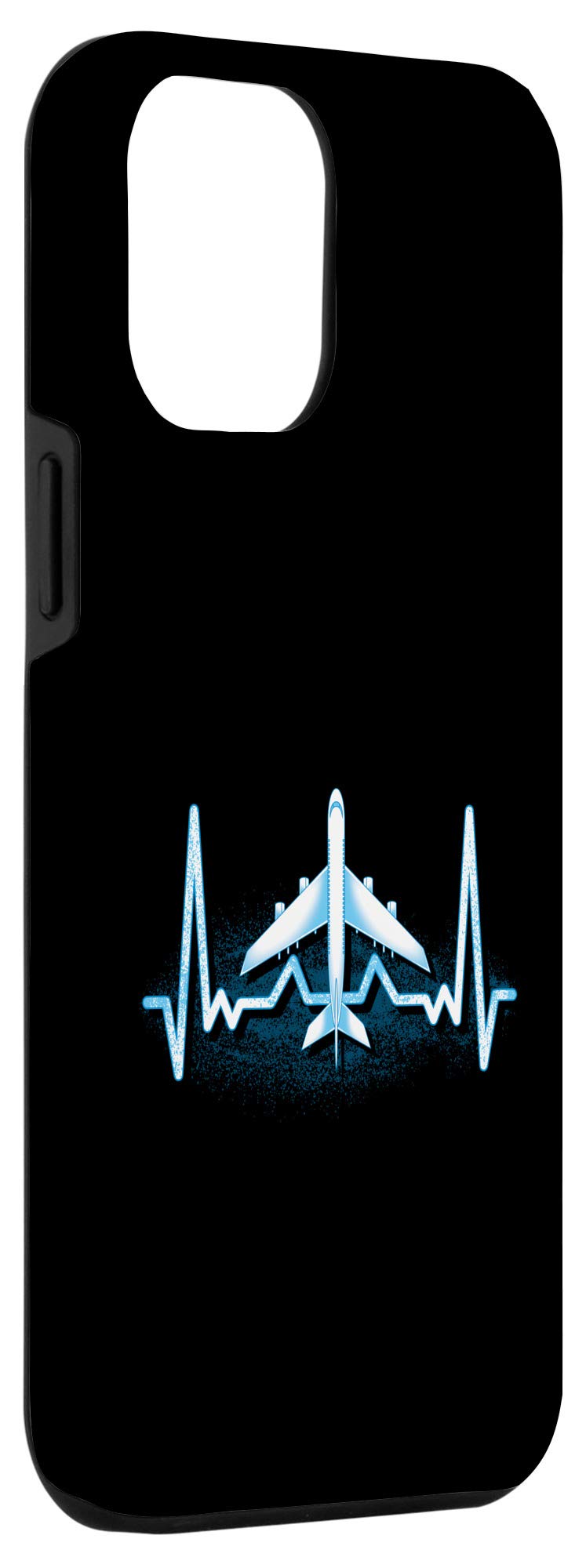 iPhone 12 Pro Max Case - Aviation Pilot Design with Airplane & Heartbeat Pattern - Perfect for Travelers & Flight Enthusiasts