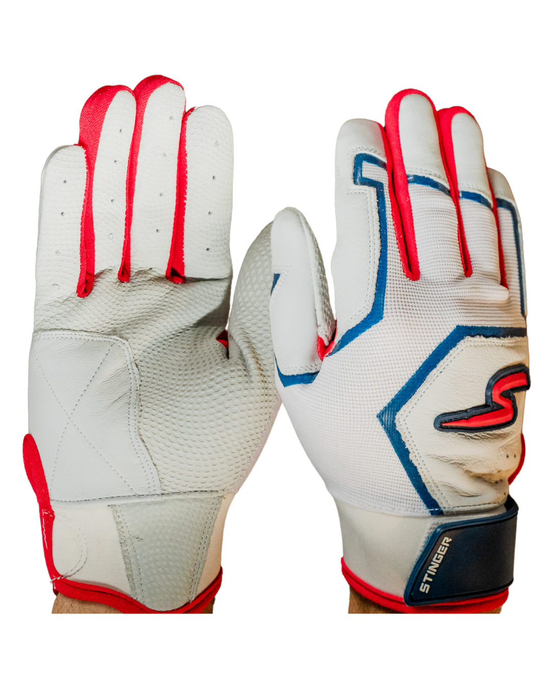 Sting Squad Batting Gloves - Red, White & Blue Baseball Training Gloves for Hitting & Fielding - Perfect for Baseball Practice & Games
