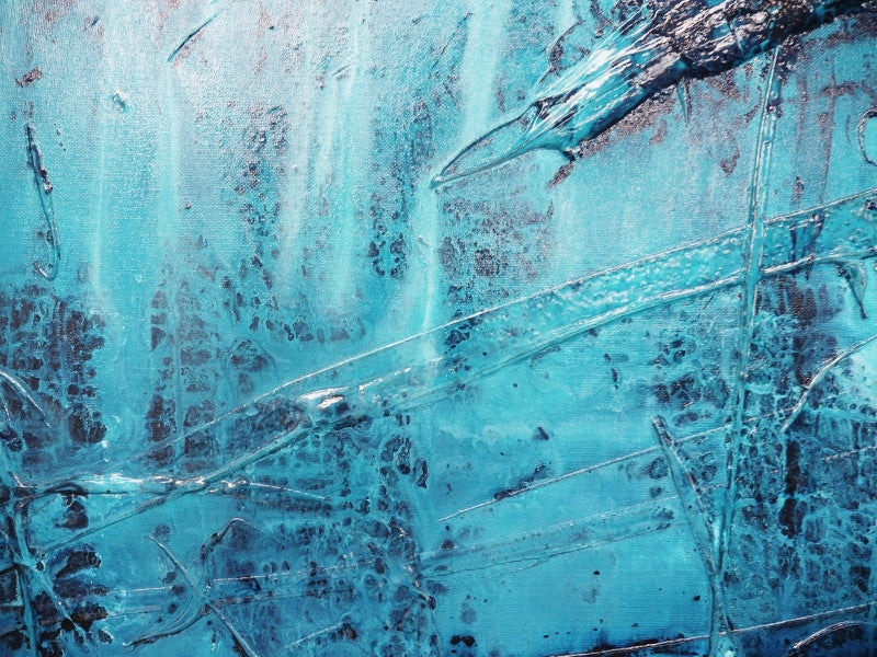 Inspiring Abstract White and Blue Wall Art - Perfect for Living Room, Bedroom & Office Decor